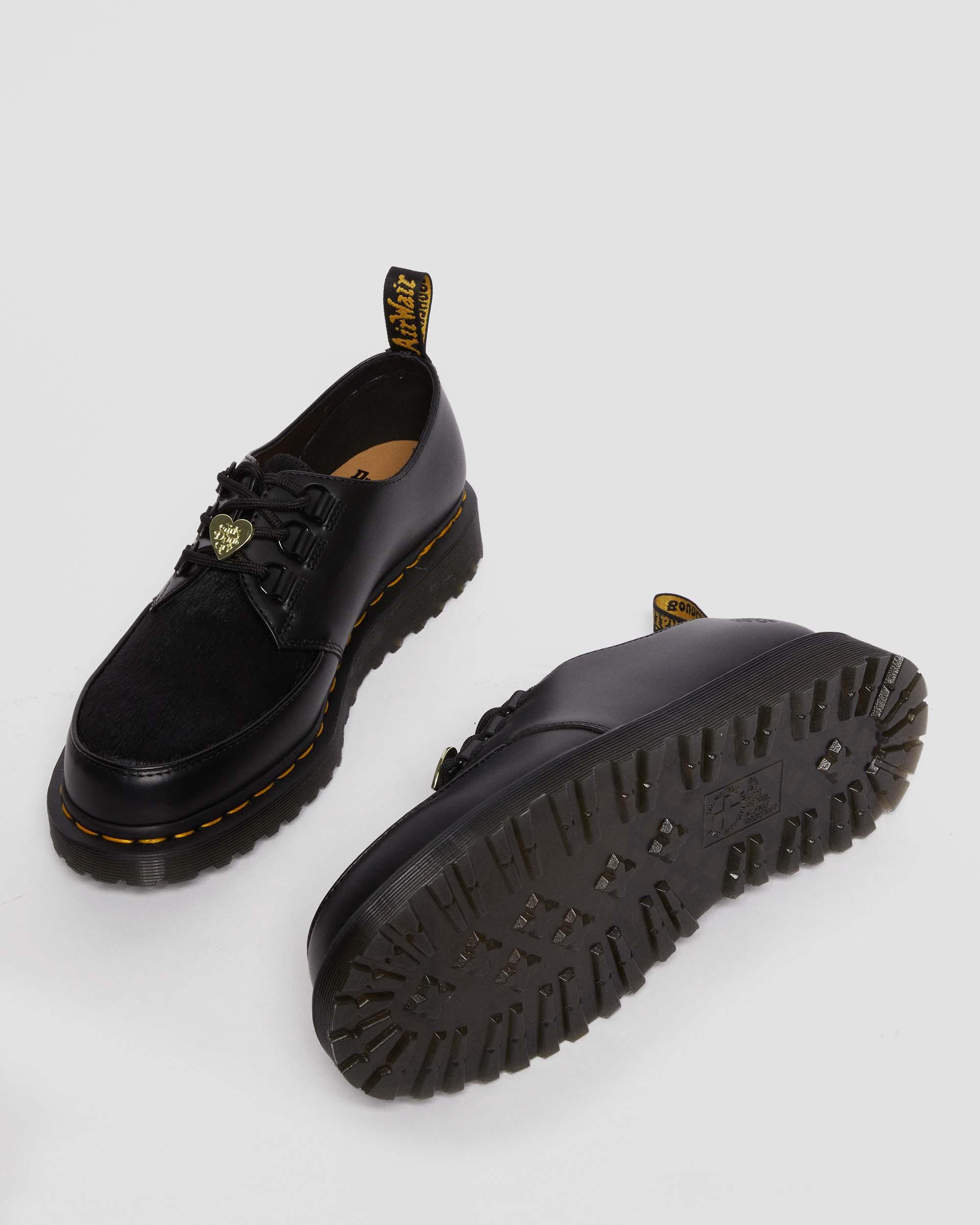 DR MARTENS Ramsey Girls Don't Cry Hair-on Leather Creeper Shoes