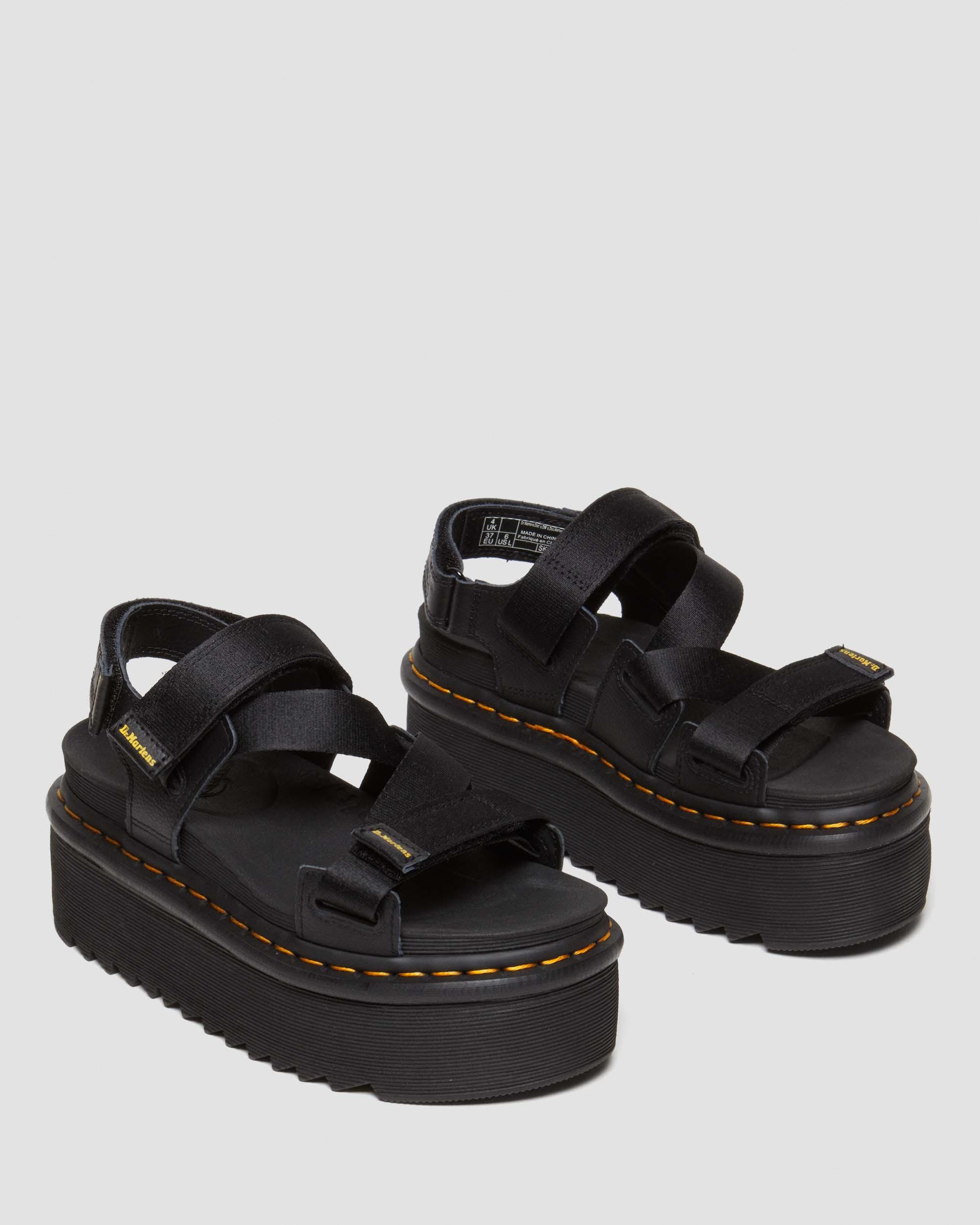 Shop Dr. Martens' Kimber Ii Logo Webbing Sandals In Black