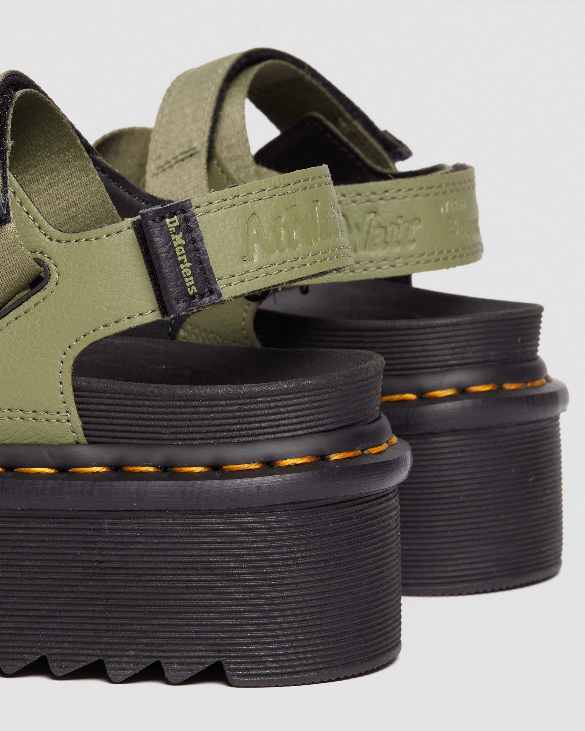 Shop Dr. Martens' Kimber Ii Logo Webbing Sandals In Green