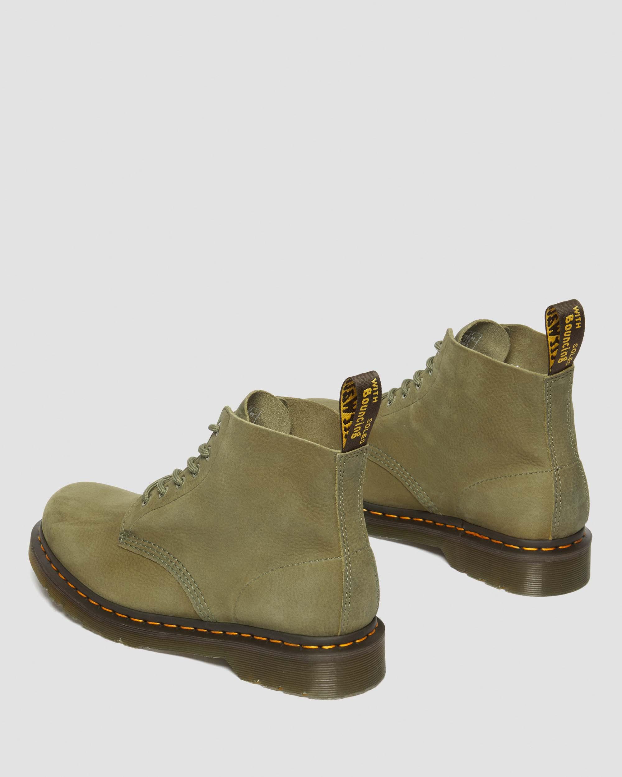 101 Made in England Hardware Suede Ankle Boots in Olive