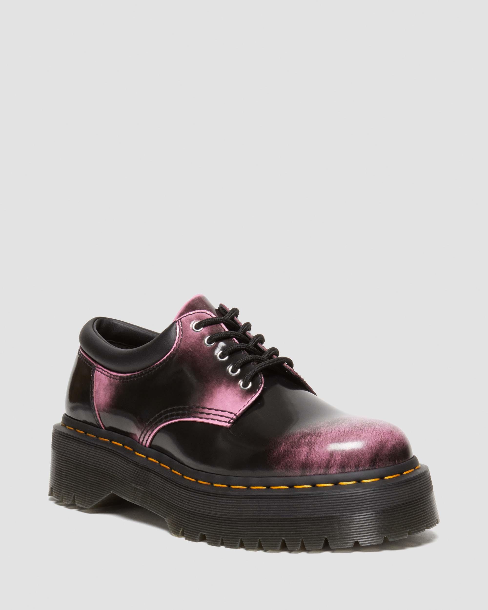 8053 Distressed Leather Platform Casual Shoes