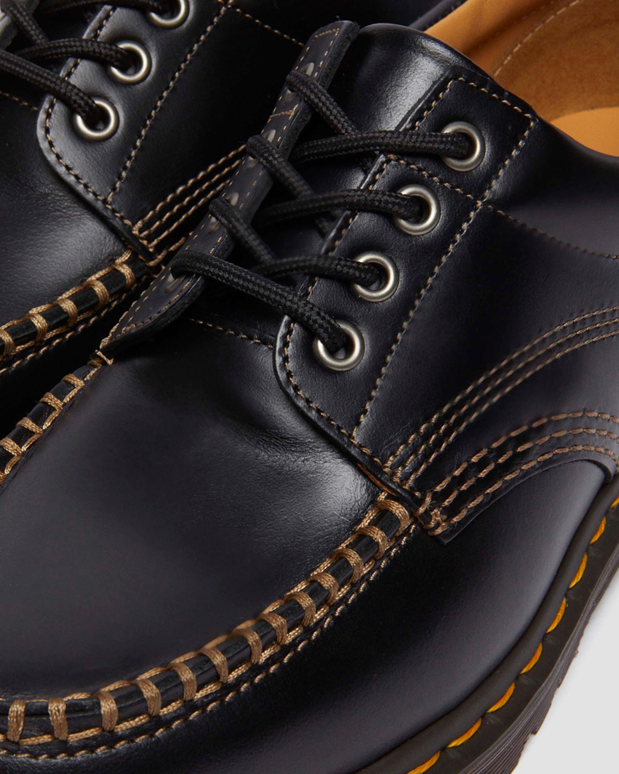 Lowell Leather Moc Toe Shoes in Black | Dr. Martens