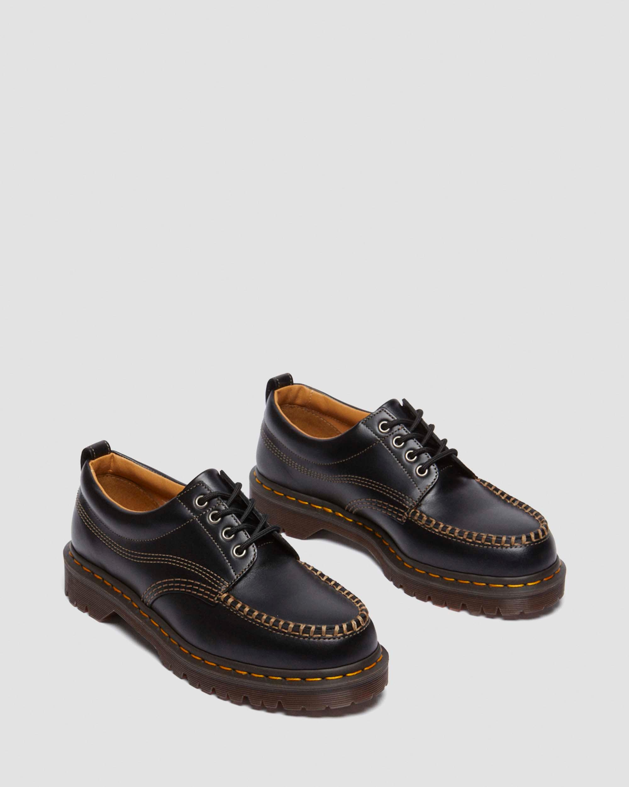 Lowell Leather Moc Toe Shoes in Black