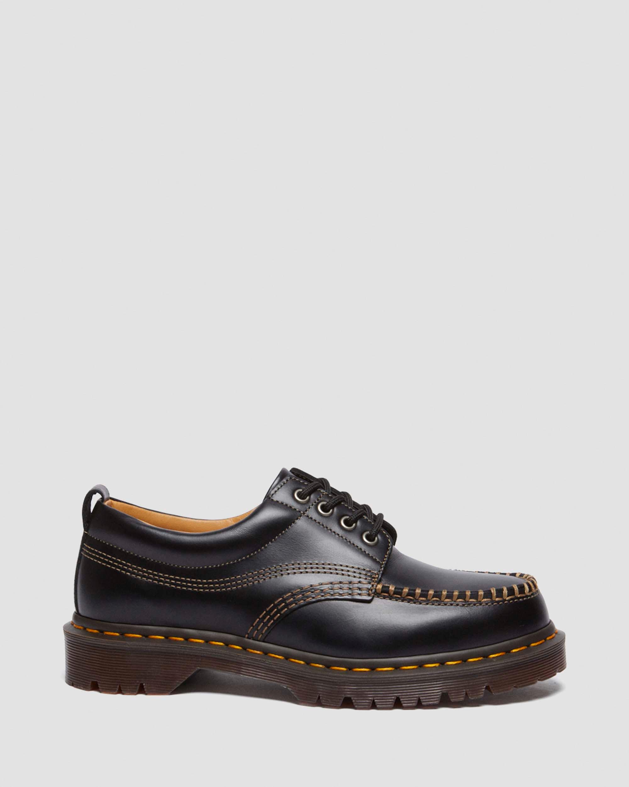 Lowell Leather Moc Toe Shoes in Black