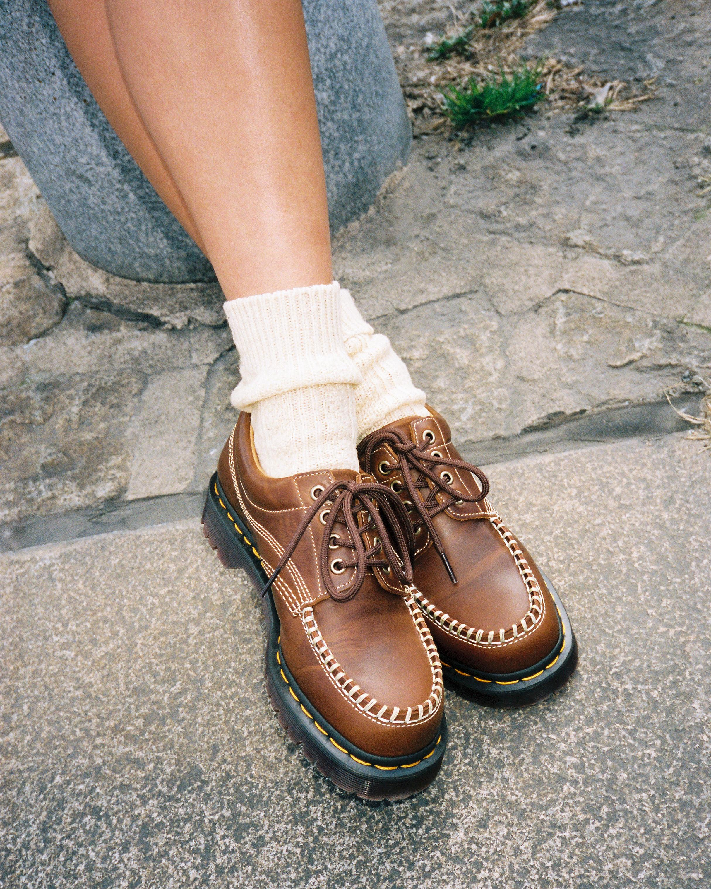 Lowell Leather Moc Toe Shoes in Butterscotch