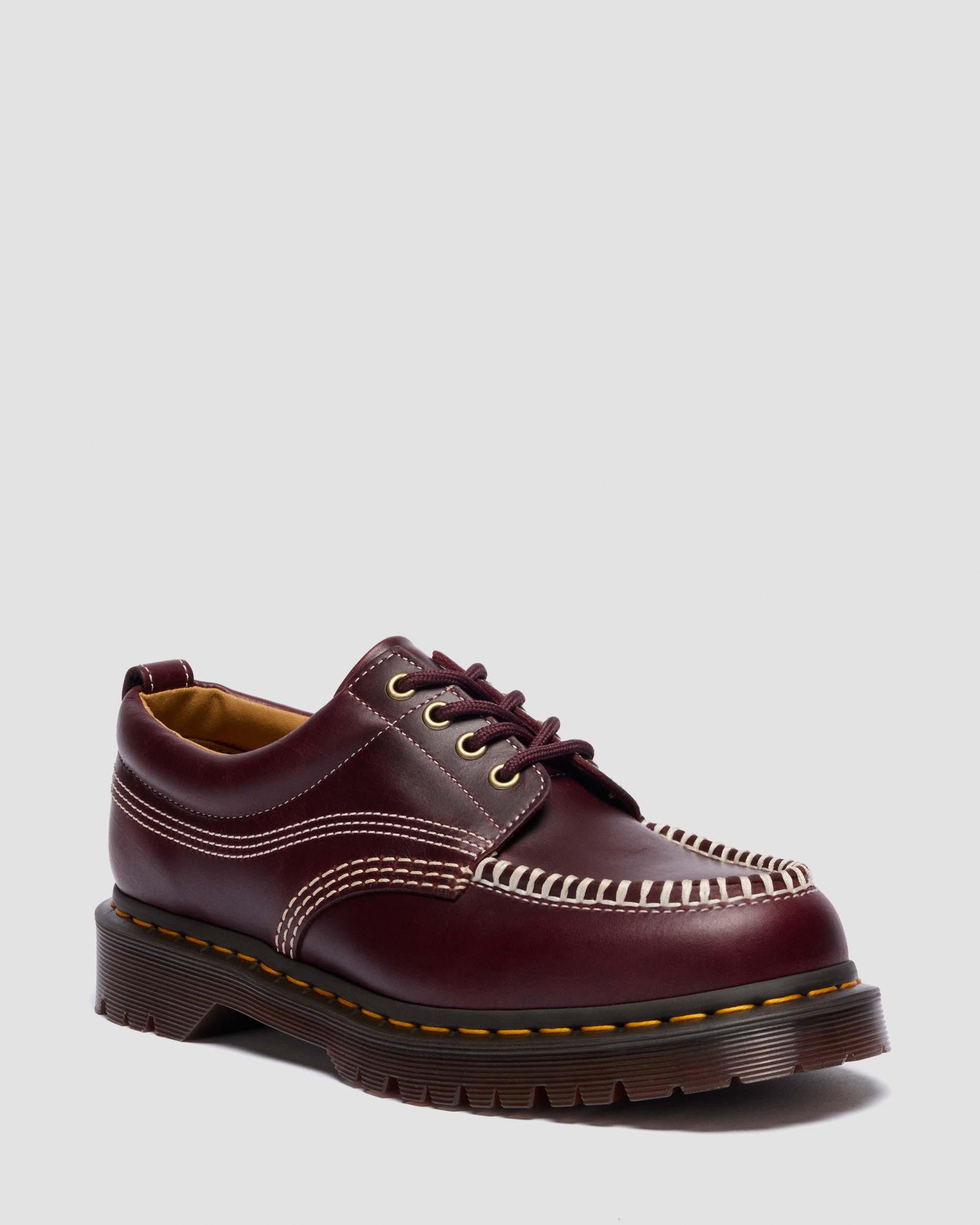 Lowell Leather Moc Toe Shoes in Black | Dr. Martens