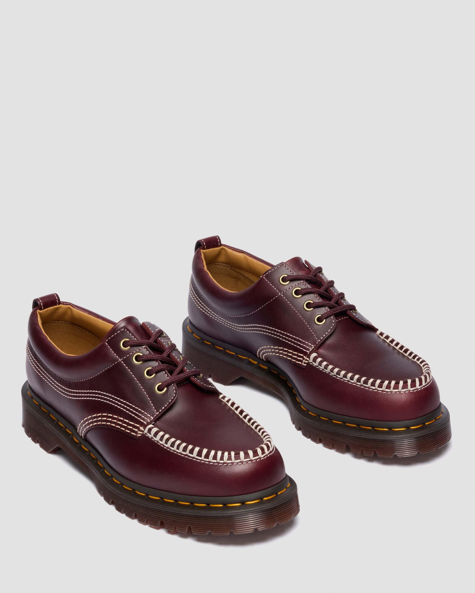 Lowell Leren Moc Toe Schoenen in Cherry Red