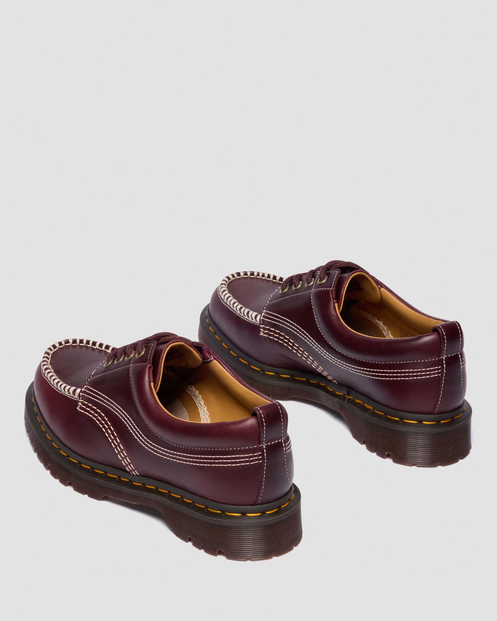 Lowell Leren Moc Toe Schoenen in Cherry Red