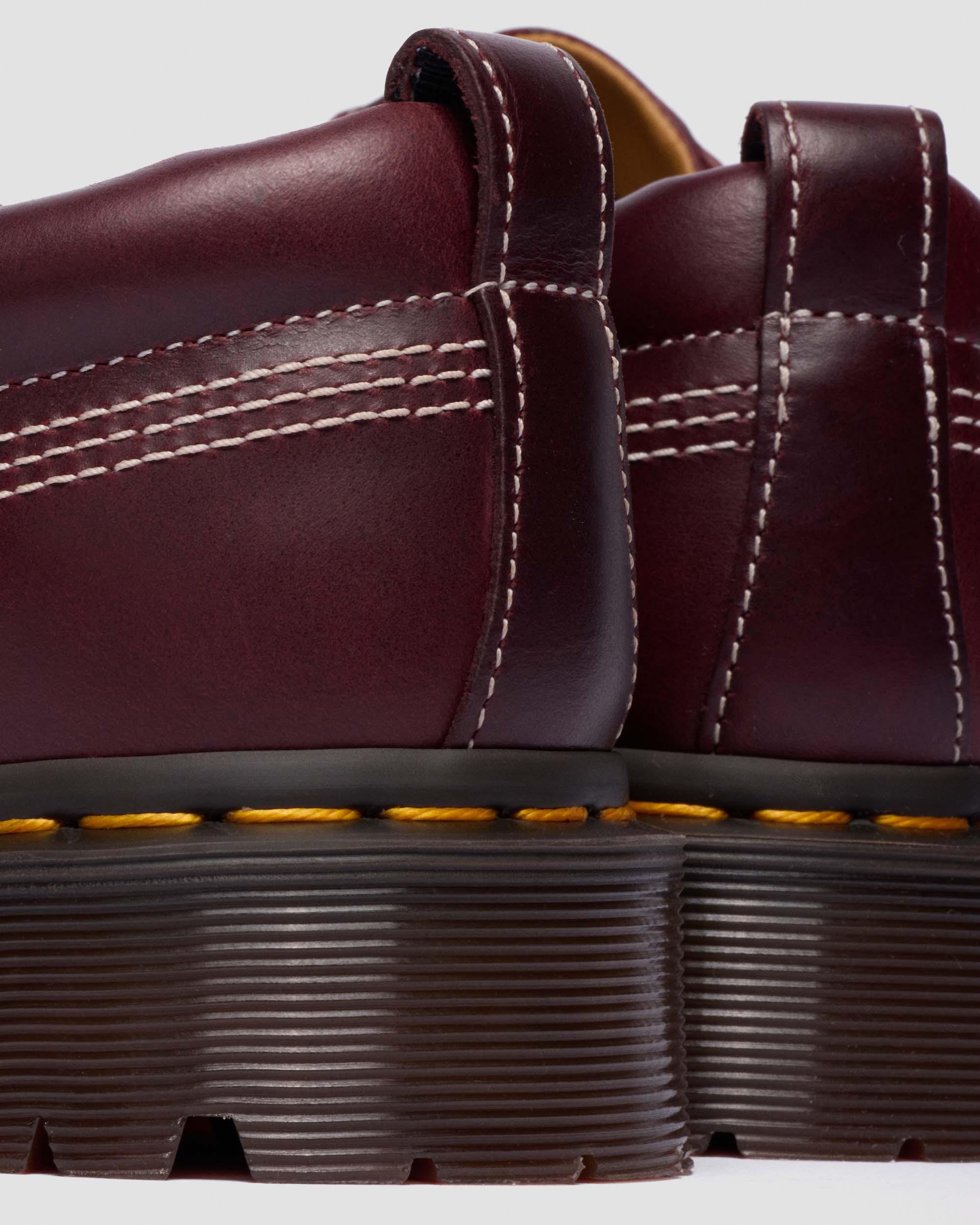 Lowell Leren Moc Toe Schoenen in Cherry Red