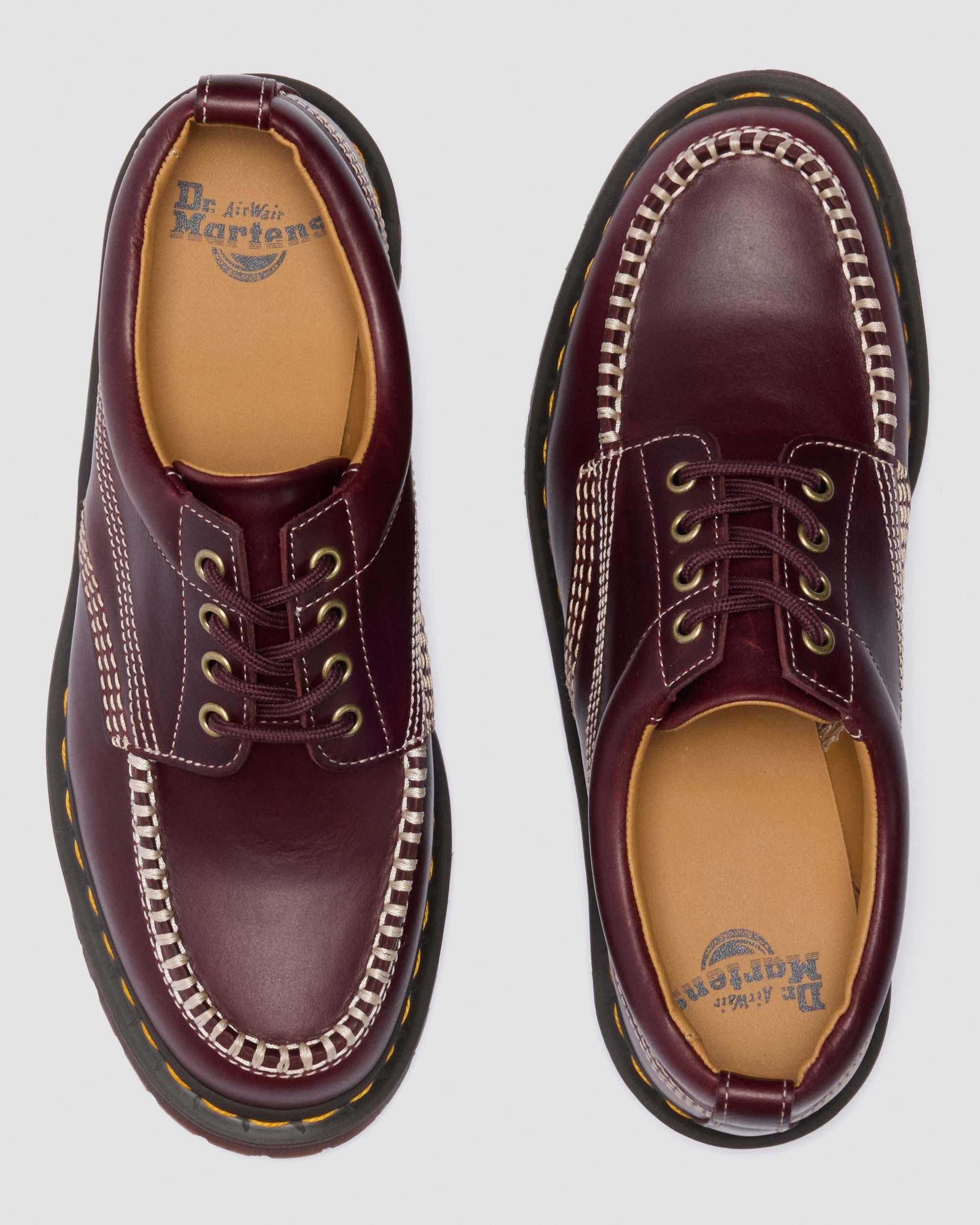 Lowell Leren Moc Toe Schoenen in Cherry Red