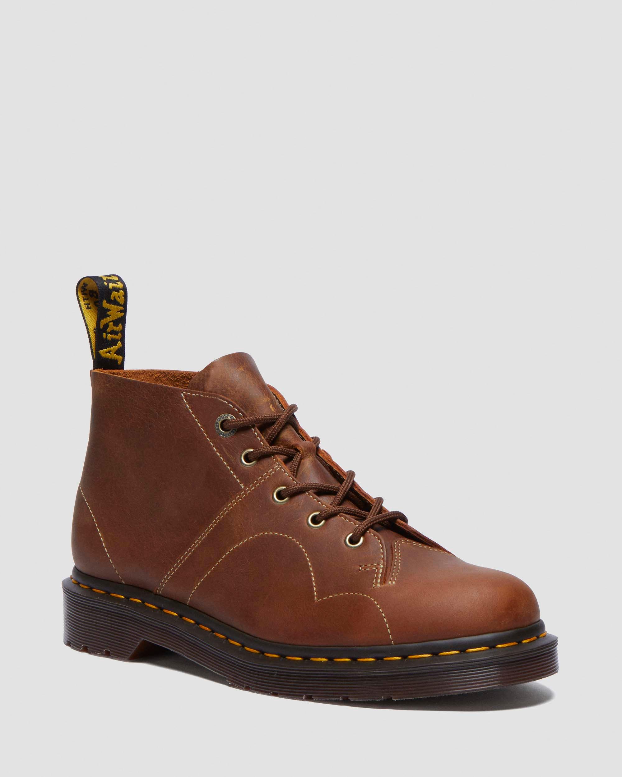 Church Vintage Smooth Leather Monkey Boots in Black Dr. Martens