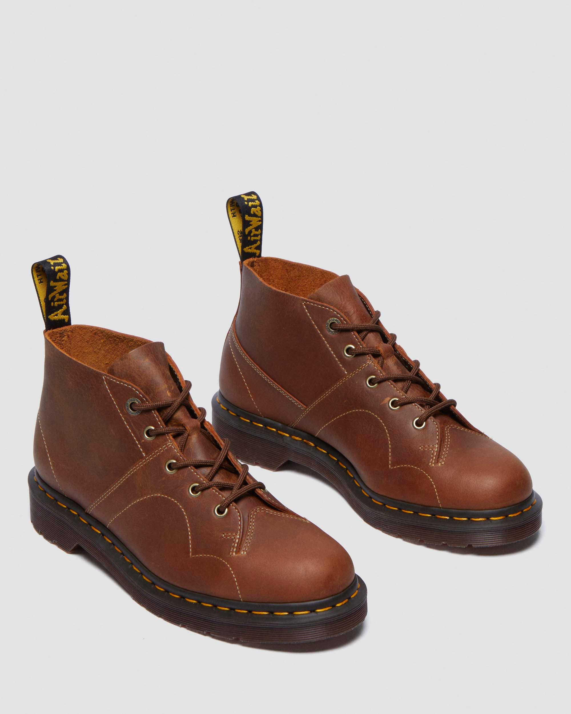 Dr martens church oxblood leather flat ankle boots on sale