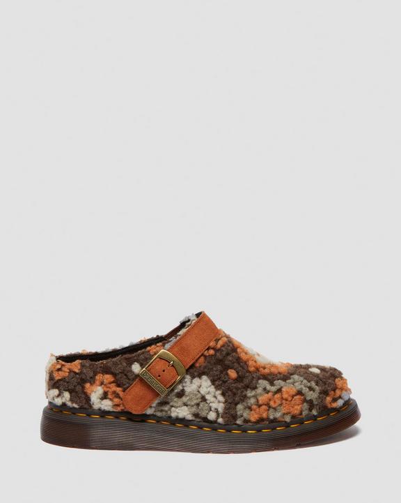 Isham Crochet Wool Suede Mules in Tan | Dr. Martens Isham Crochet Wool Suede Mules in Tan | Dr. Martens