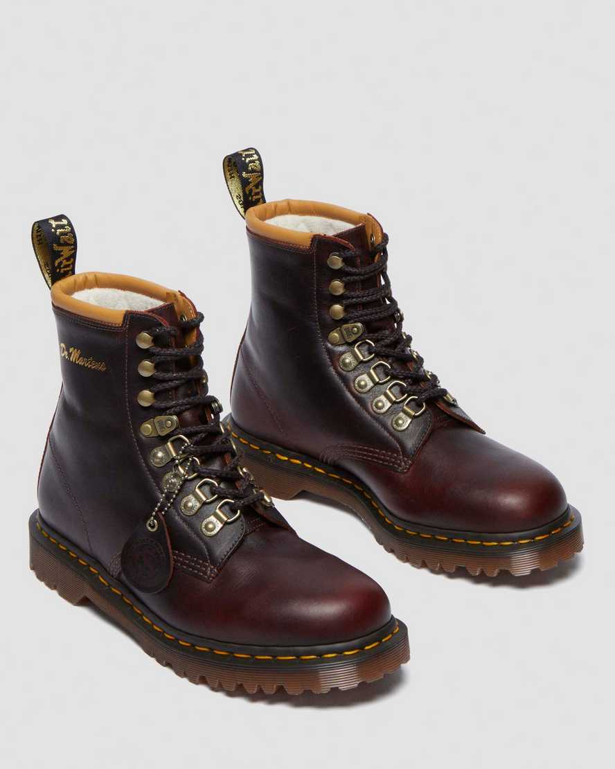 Dr. Martens 1460 Collar Phoenix Leather Lace Up Boots In Blue
