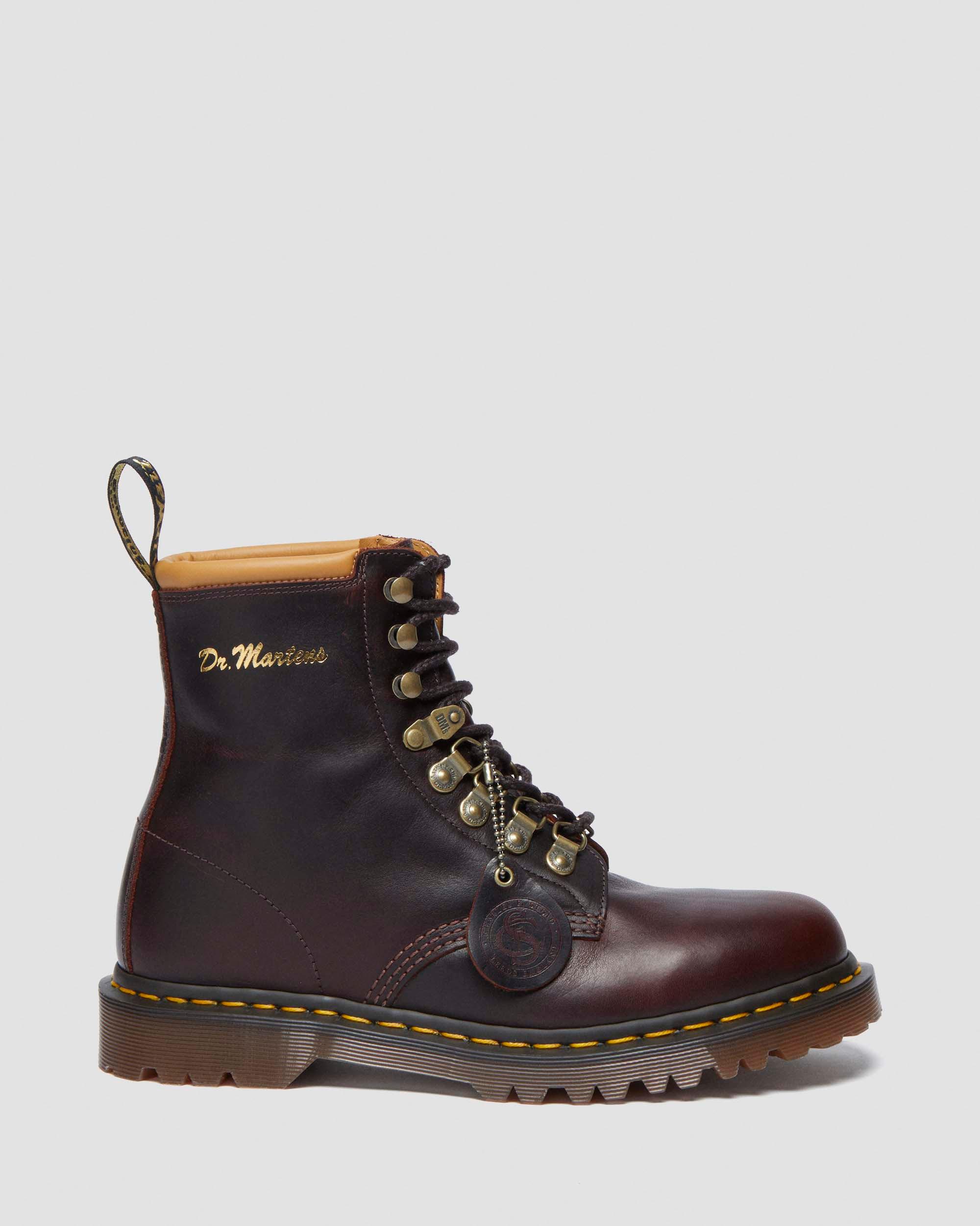 Dr. Martens 1460 Collar Phoenix Leather Lace Up Boots In Blue