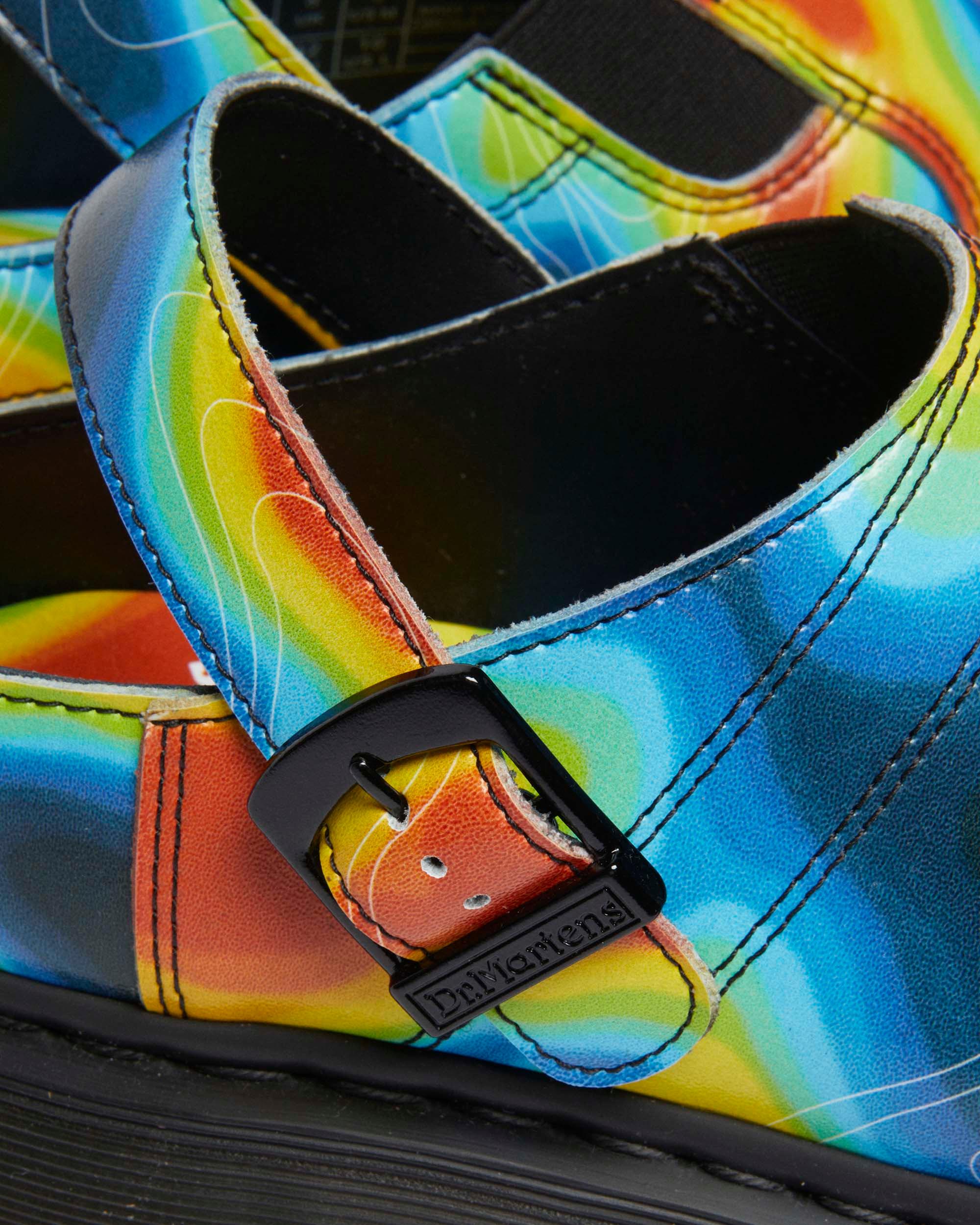 Isham Genix Nappa Reclaimed Thermal Map Leather Slingback Mule in