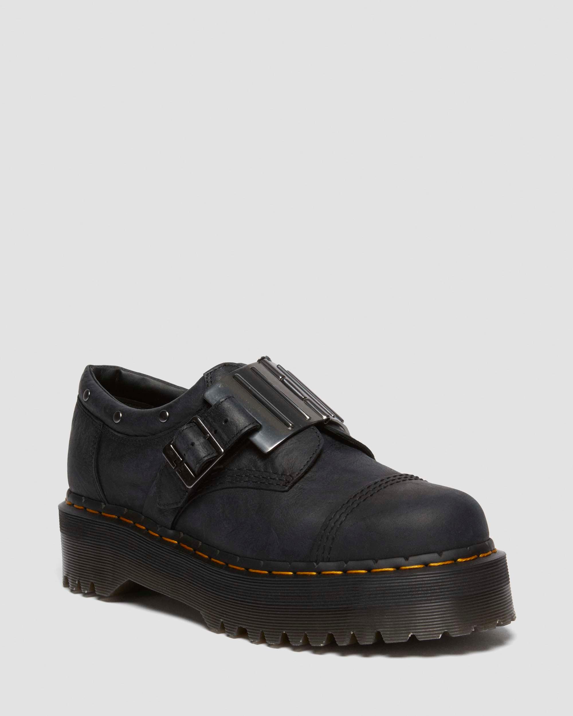 Shop Dr. Martens' 8053 Quad Leder Schuhe Mit Schnalle In Black