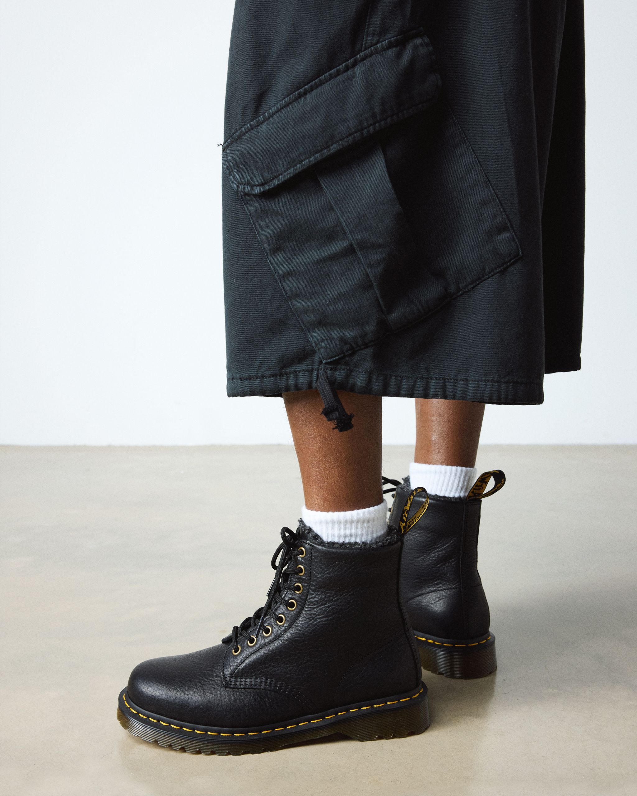 1460 Faux Fur Lined Grizzly Leather Lace Up Boots product image