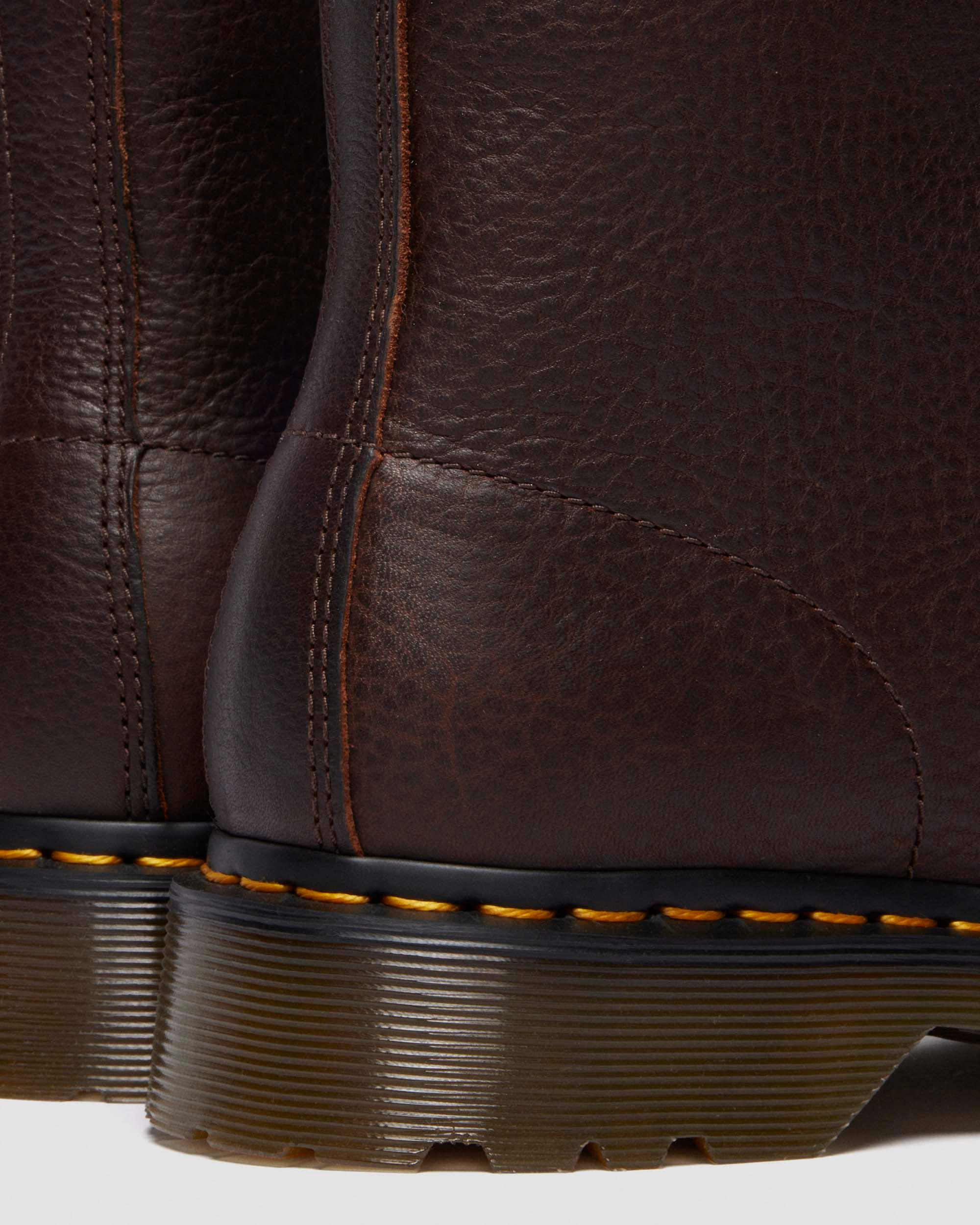 1460 Grizzly-läderkängor med fleecefoder in Mörkbrun