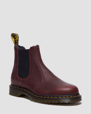2976 Grizzly Fleece Lined Chelsea Boots in Cherry Red | Dr. Martens 2976 Grizzly Fleece Lined Chelsea Boots in Cherry Red | Dr. Martens