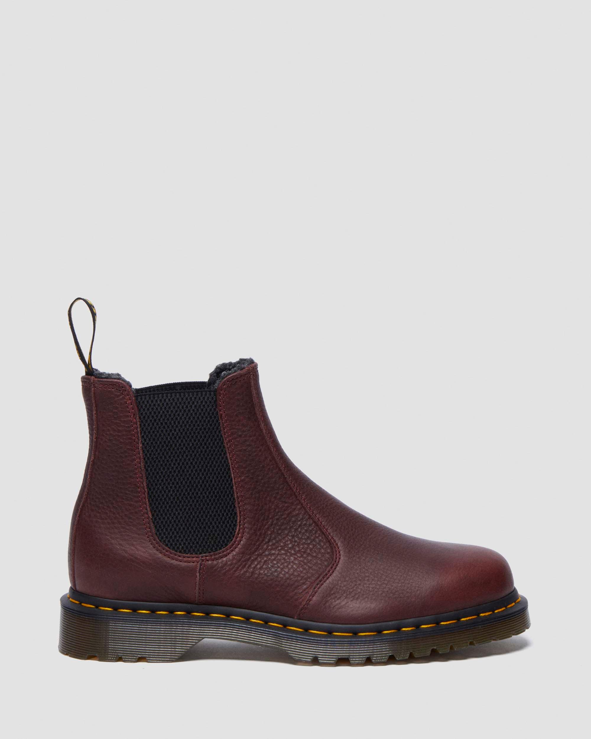 2976 Grizzly Fleece Lined Chelsea Boots in Cherry Red Dr. Martens