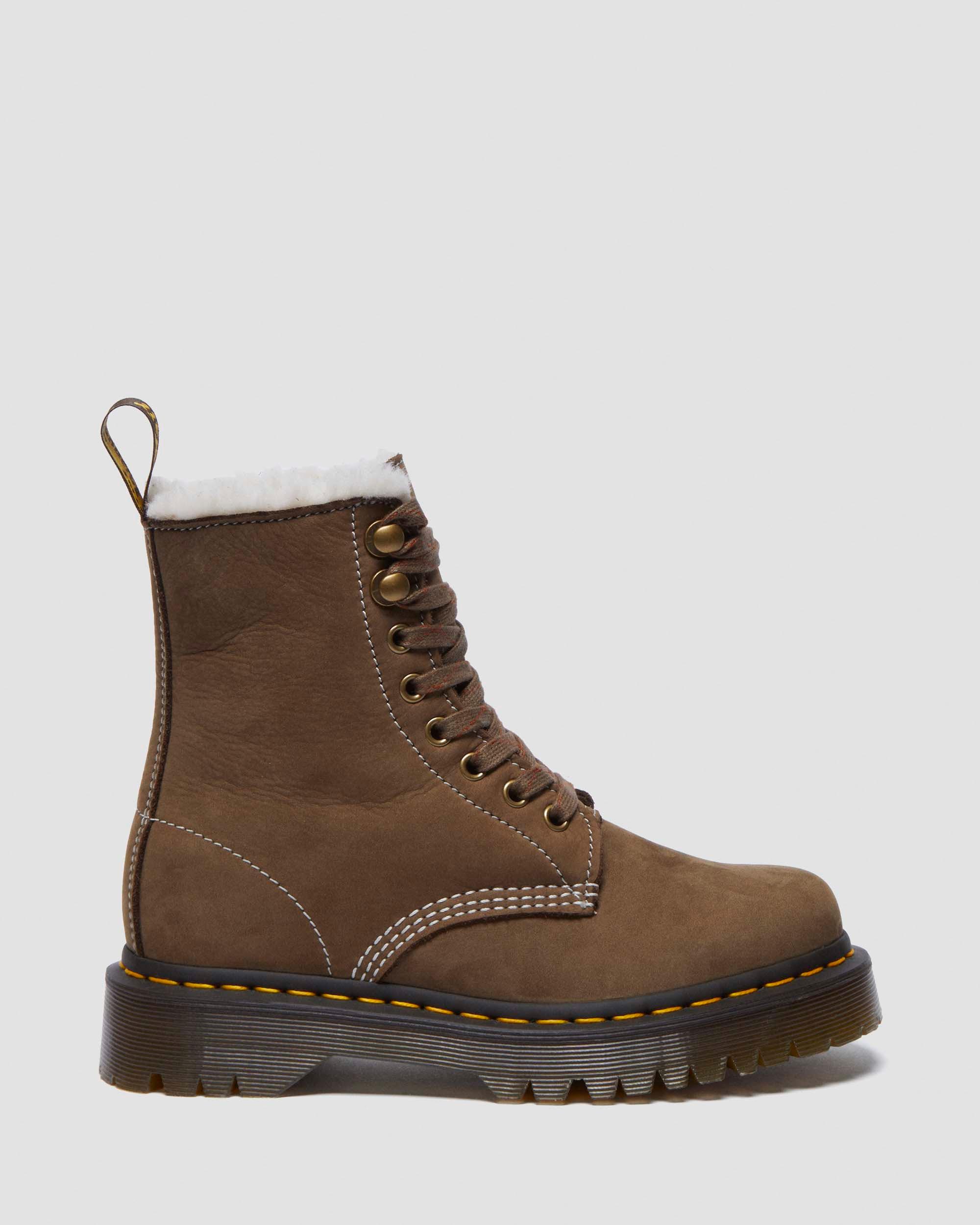 Shop Dr. Martens' Women's 1460  Bex Fur Lined Lace Up Boots In Brown