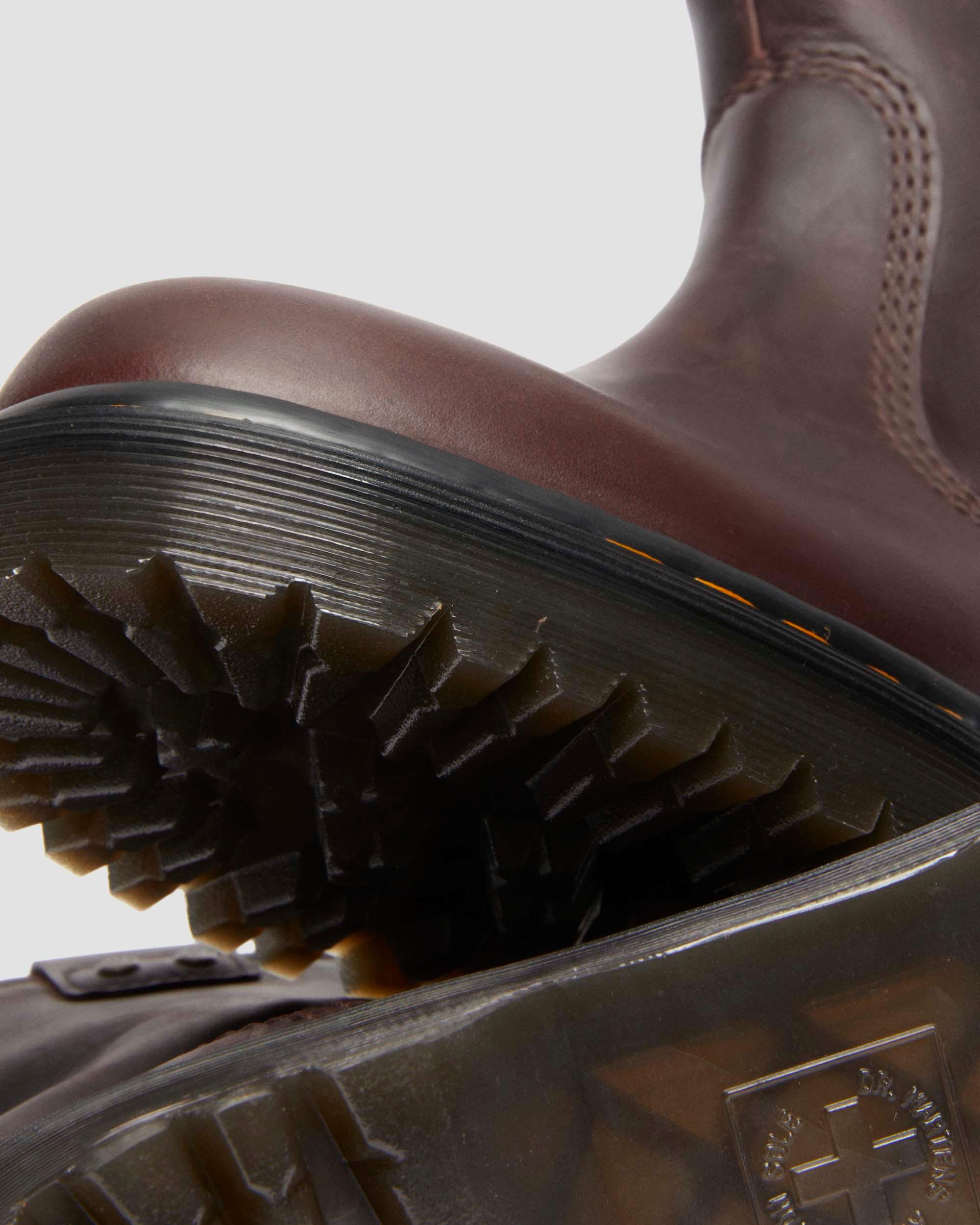 Anistone Lo Leather Biker Boots in DARK BROWN | Dr. Martens™