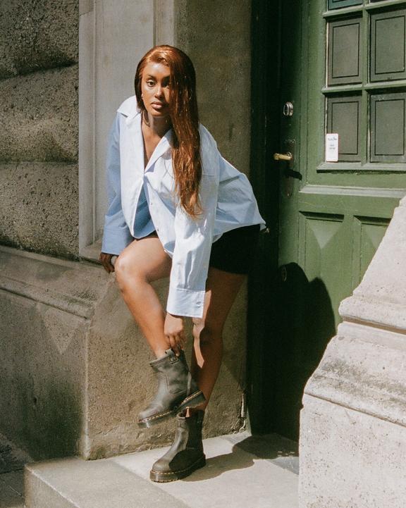 Anistone Lo Leather Biker Boots in Dark Brown | Dr. Martens Anistone Lo Leather Biker Boots in Dark Brown | Dr. Martens
