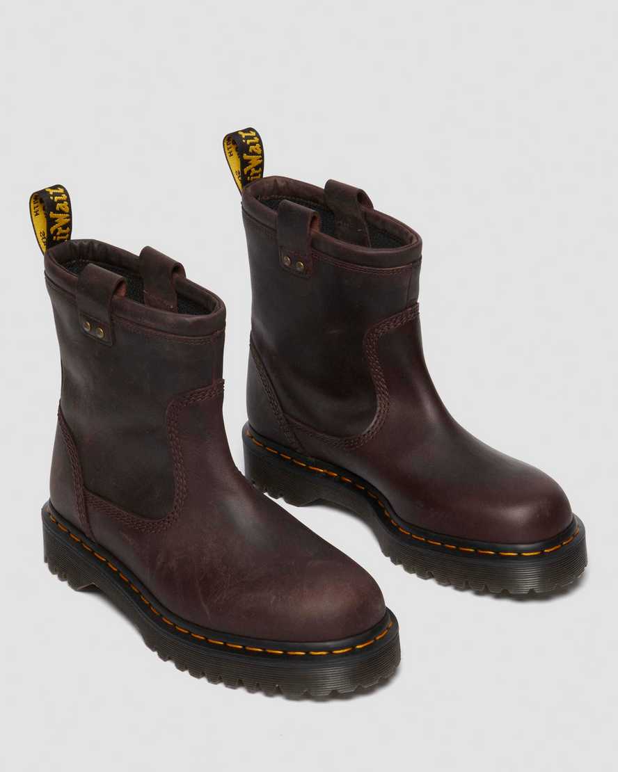 Shop Dr. Martens' Anistone Lo Leather Biker Boots In Brown