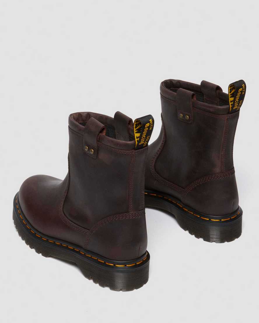 Shop Dr. Martens' Anistone Lo Leather Biker Boots In Brown