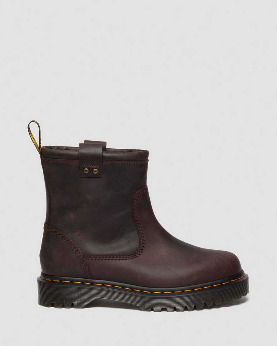 Shop Dr. Martens' Anistone Lo Leather Biker Boots In Brown