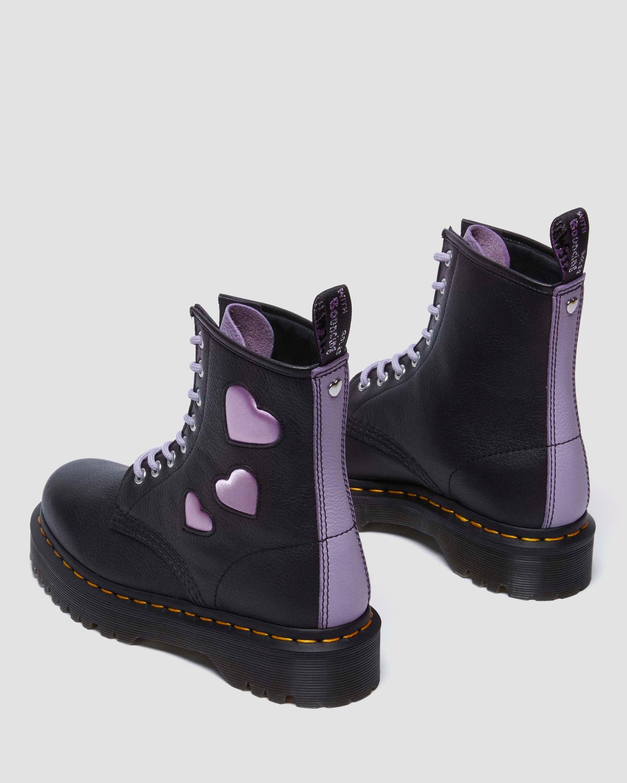 DR MARTENS 1460 Zip Heart Virgina Satin Lux Lace Up Boots