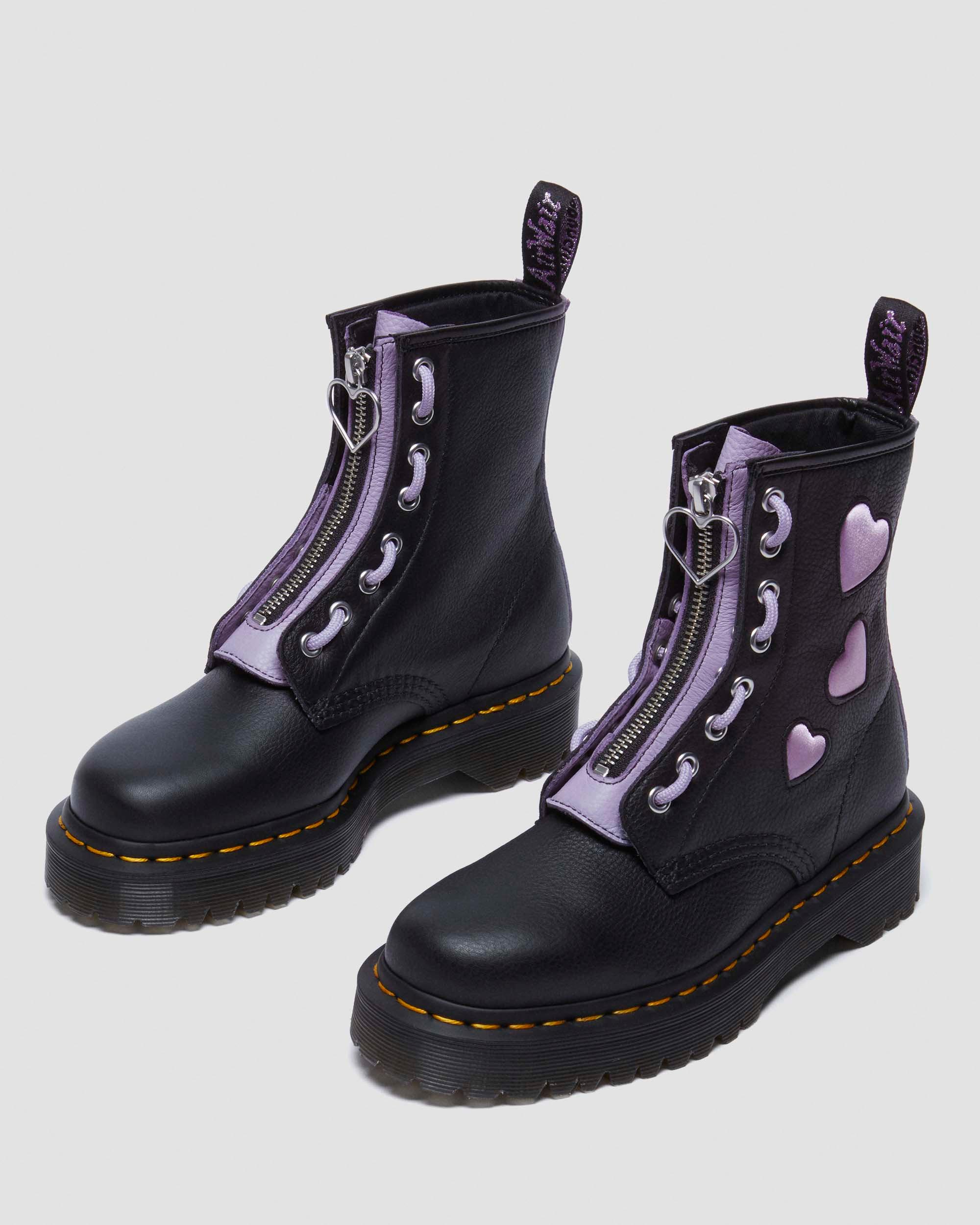 1460 Zip Heart Virgina Satin Lux Lace Up Boots in | Dr. Martens