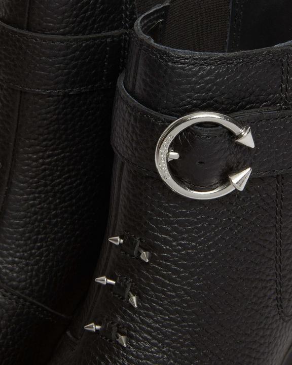 Spence Hardware Leather Flared Heel Chelsea BootsSpence Piercing Leather Flared Heel Chelsea Boots Dr. Martens