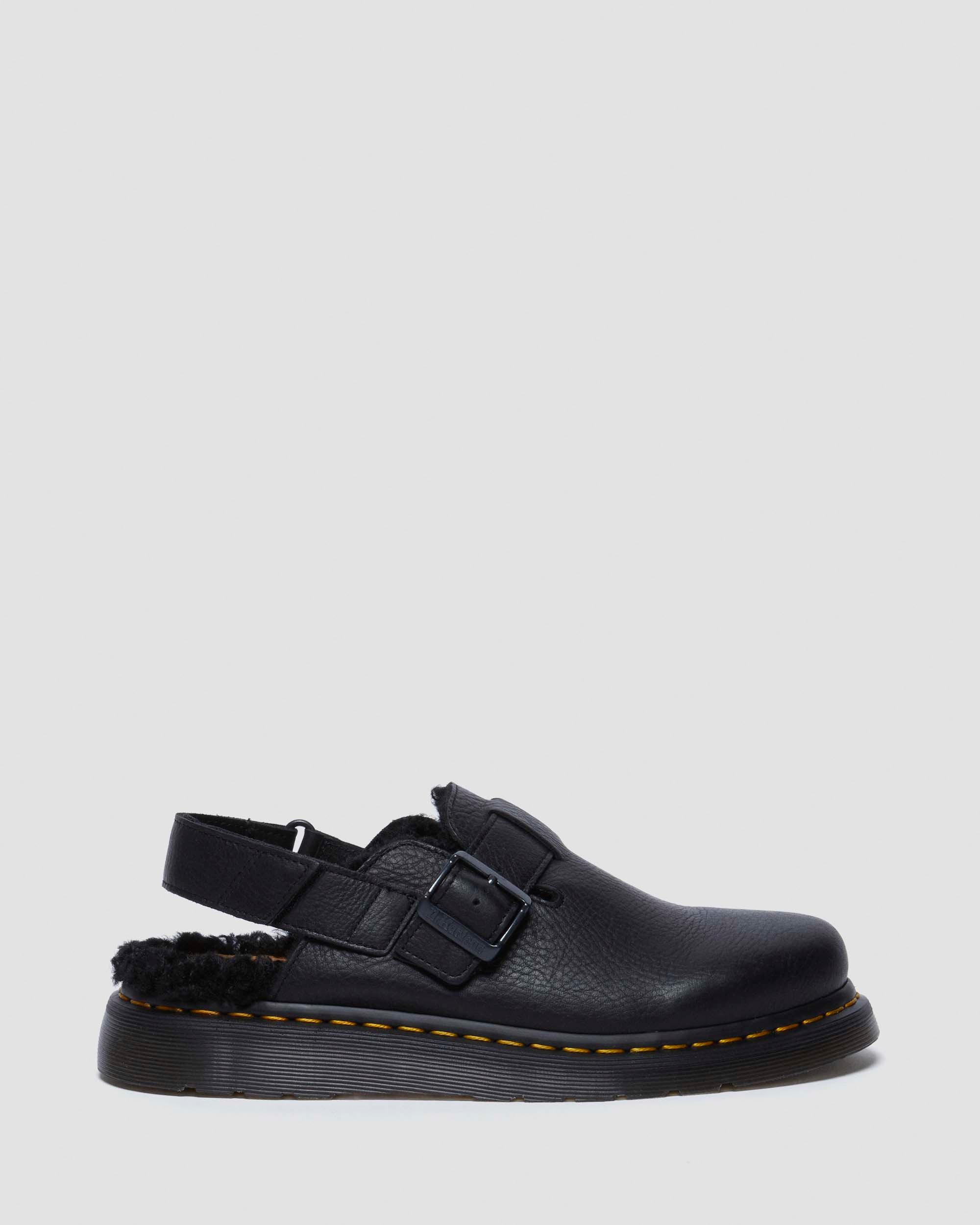 Jorge II Ambassador Faux Fur Lined Slingback Mules in BLACK | Dr