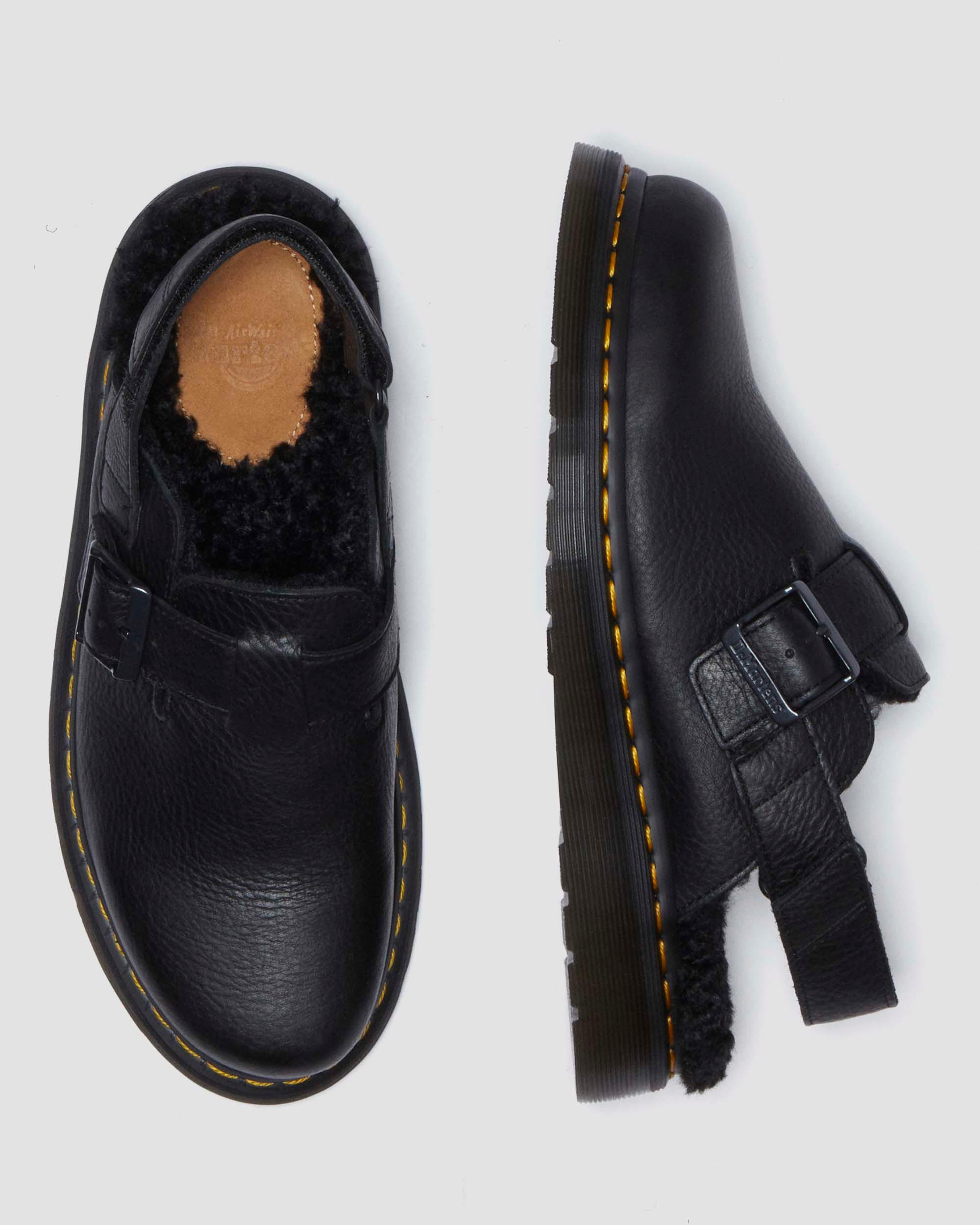 Jorge II Ambassador Faux Fur Lined Slingback Mules in BLACK | Dr