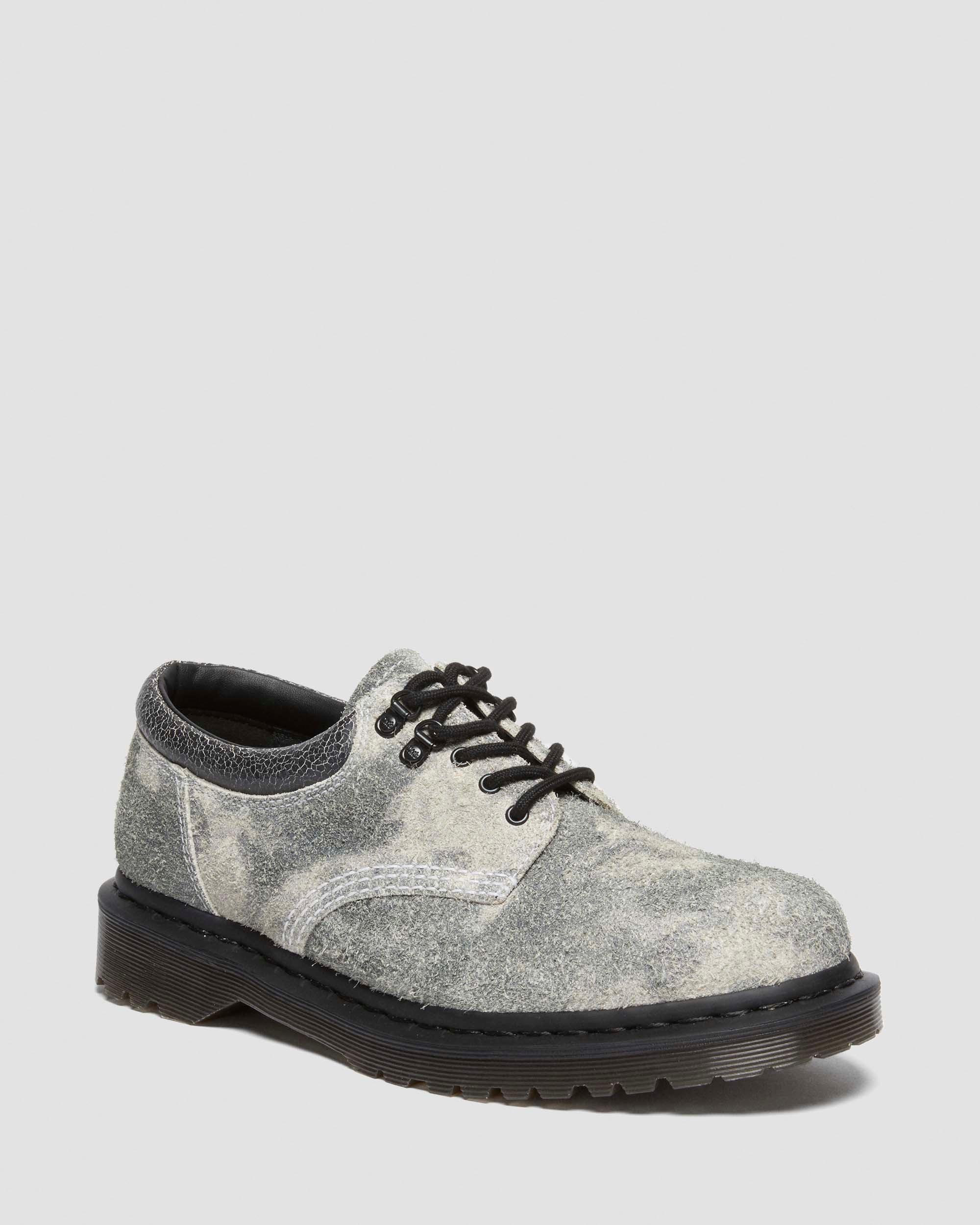 8053 Stonewashed Suede Casual Shoes in GREY+BLACK+OPTICAL WHITE