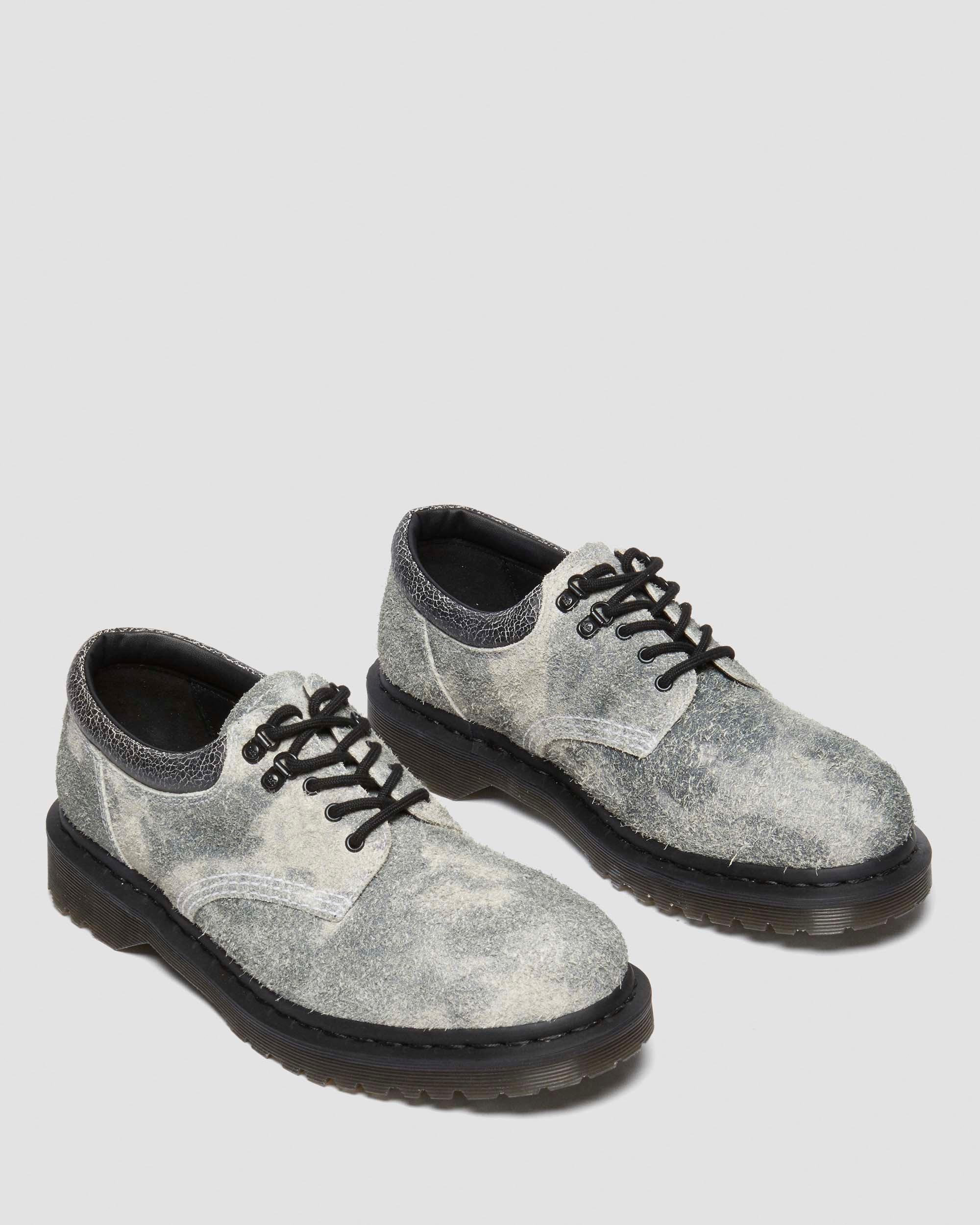 8053 Stonewashed Suede Casual Shoes in Grey+Black+White