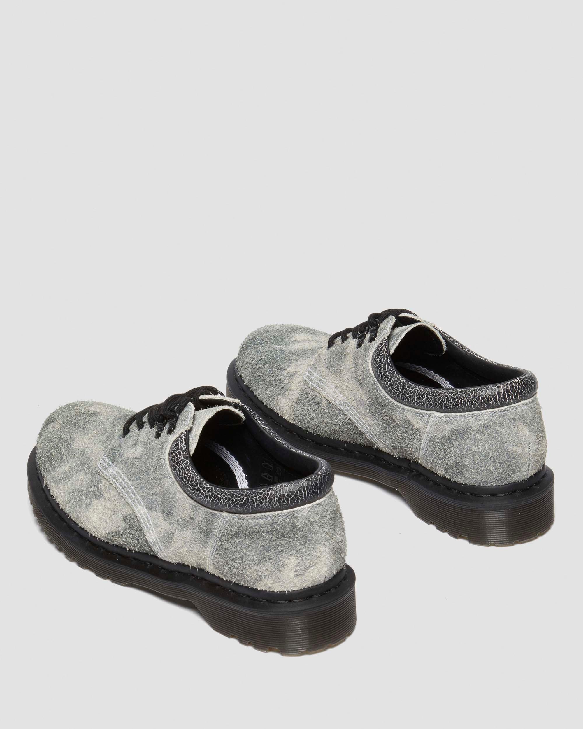 8053 Stonewashed Suede Casual Shoes in Grey+Black+White