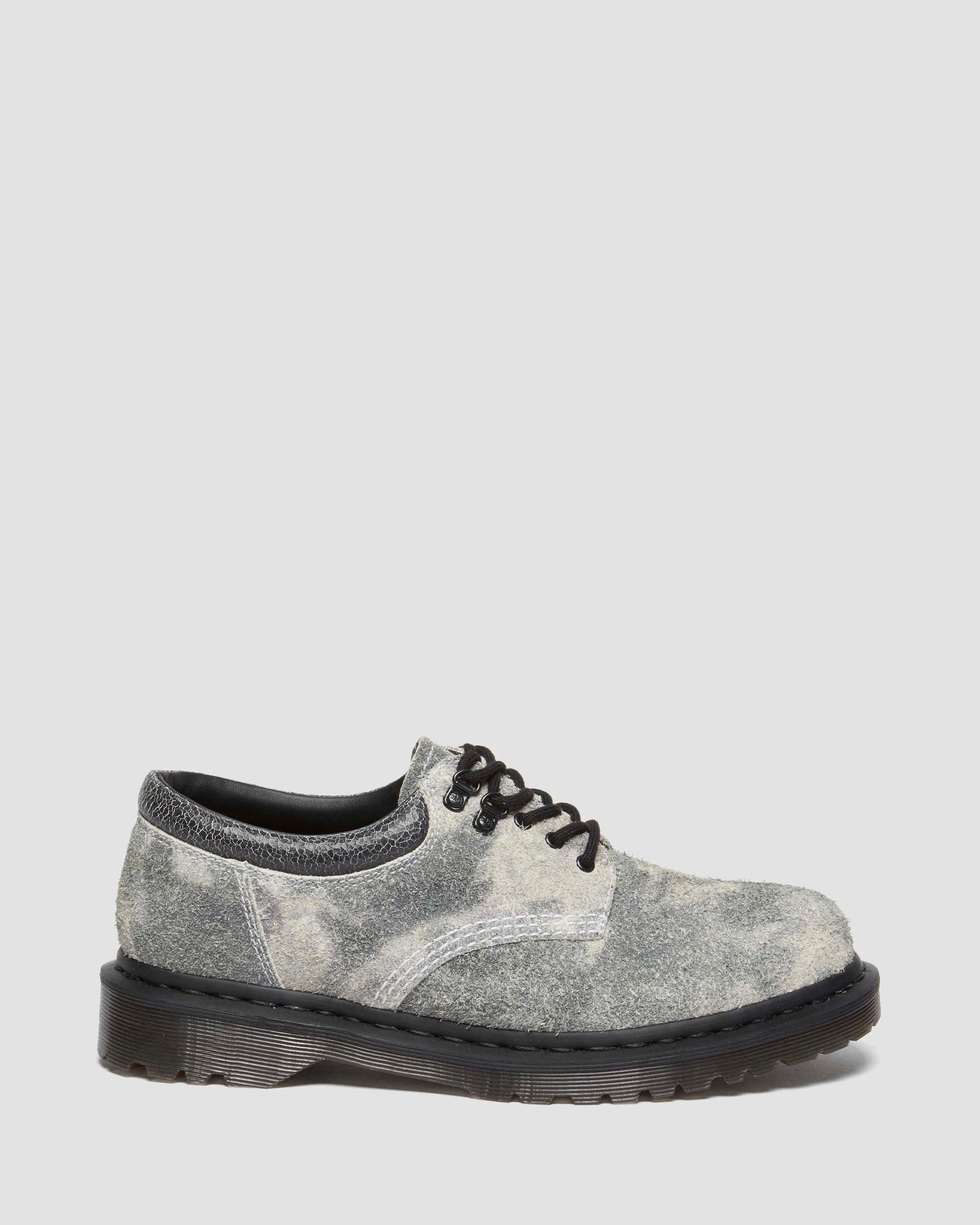 8053 Stonewashed Suede Casual Shoes in Grey+Black+White