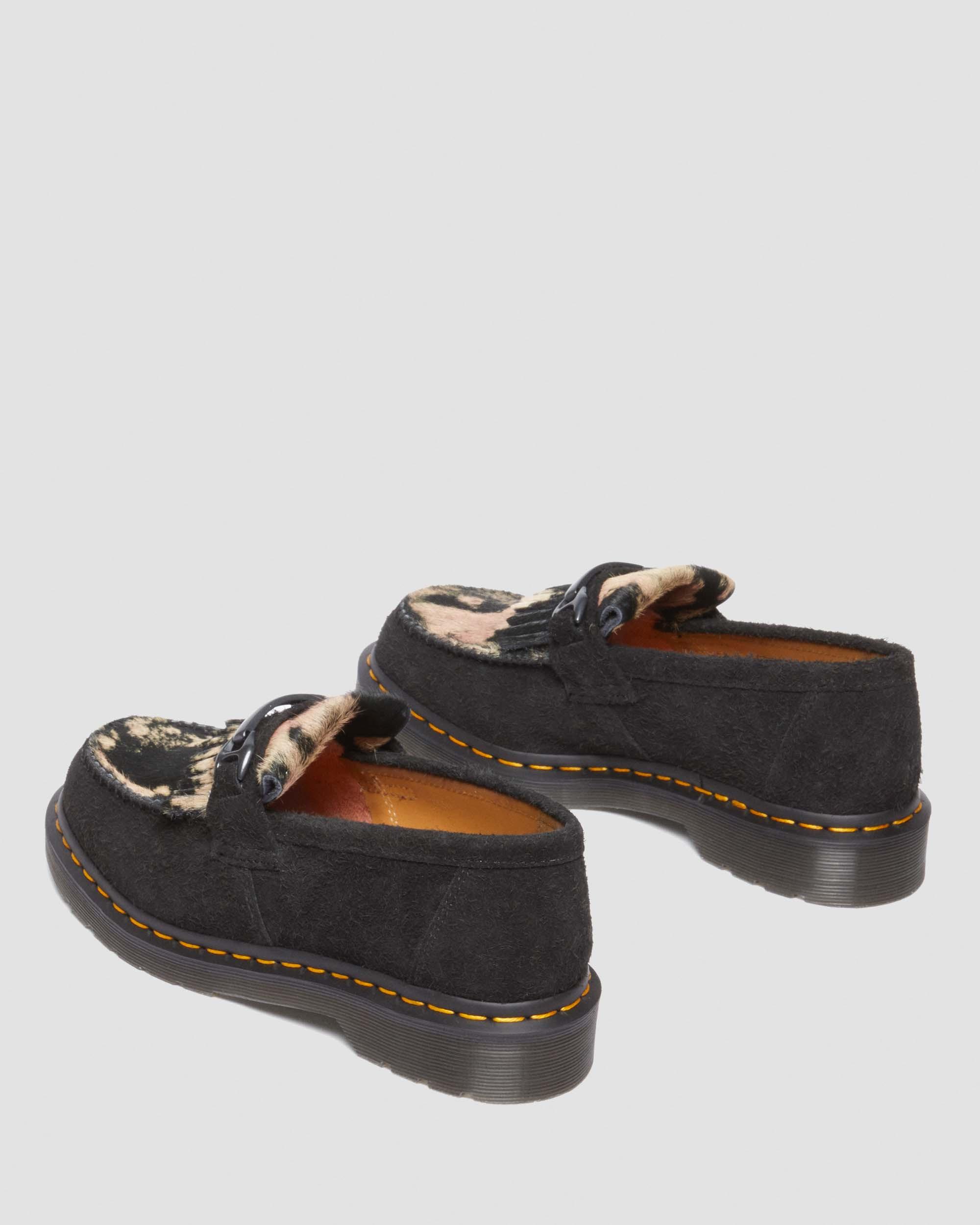 Adrian Snaffle Wildleder & Hair-On Loafer in BLACK+BLACK+BEIGE