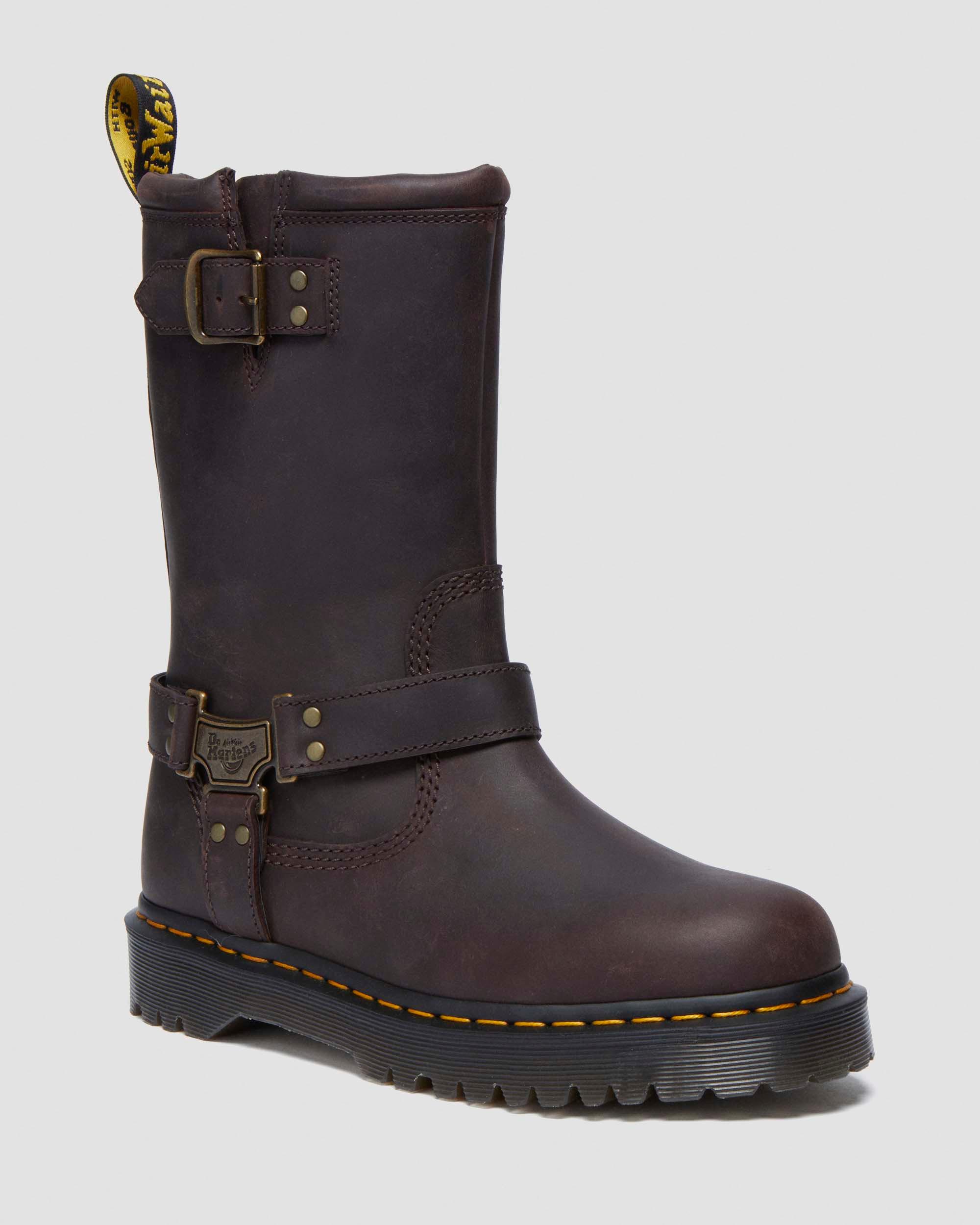 Women s 1B99 Front Zip Leather Lace Up Boots in Black Dr. Martens