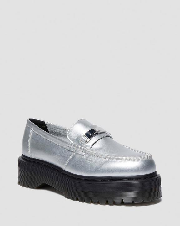 Adrian Metallic Tumble Loafers in Silver | Dr. Martens Adrian Metallic Tumble Loafers in Silver | Dr. Martens