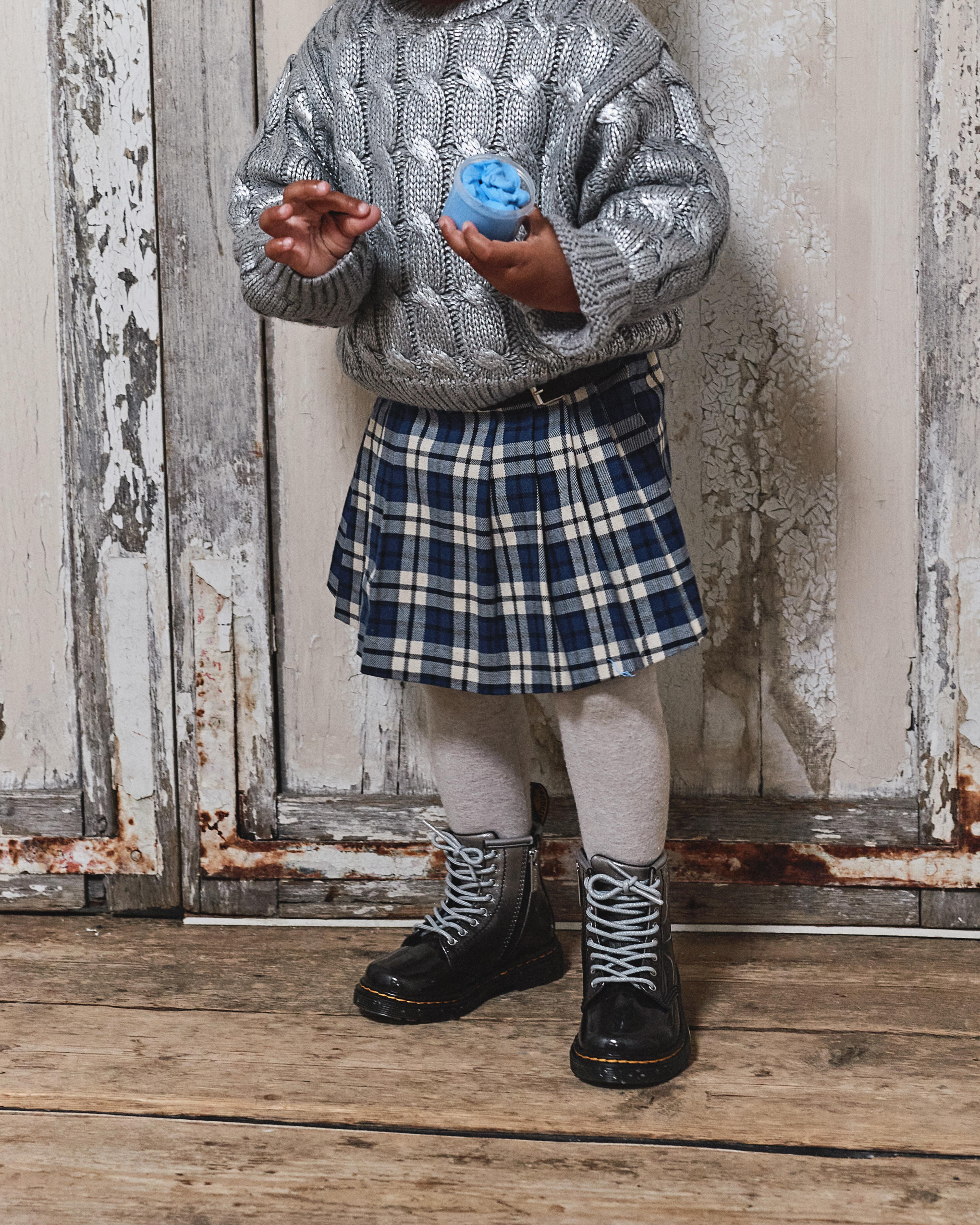 Toddler 1460 Gradient Glitter Leather Lace Up Boots