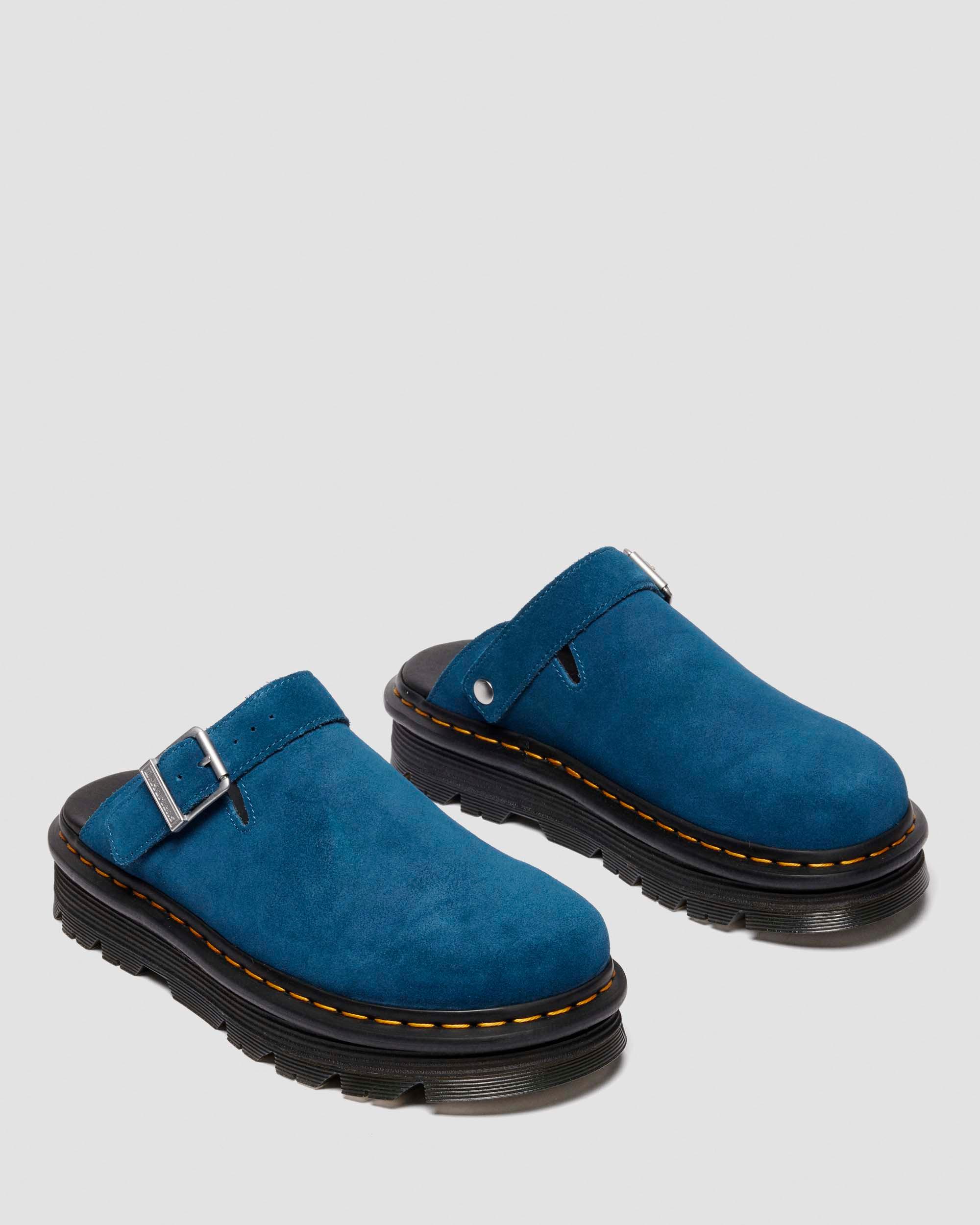 Zebzag Suede Casual Slingback Platform Mules in NEPTUNE BLUE