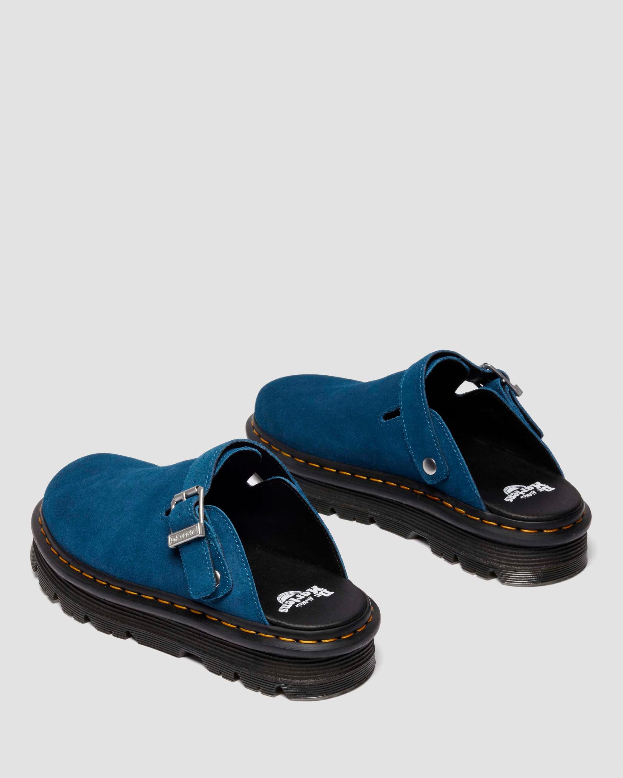 Zebzag Suede Casual Slingback Platform Mules in Neptune Blue | Dr