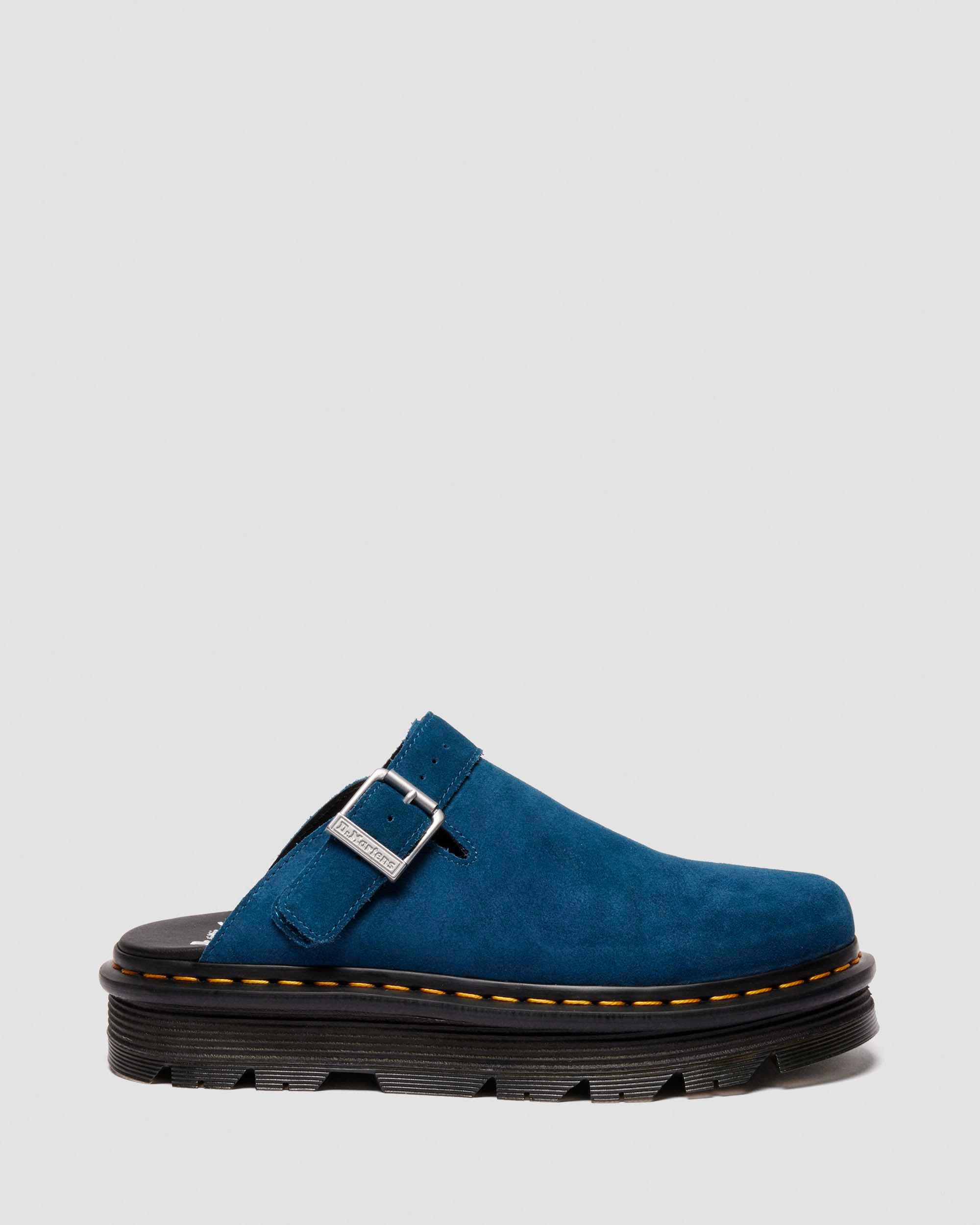 Zebzag Suede Casual Slingback Platform Mules in NEPTUNE BLUE