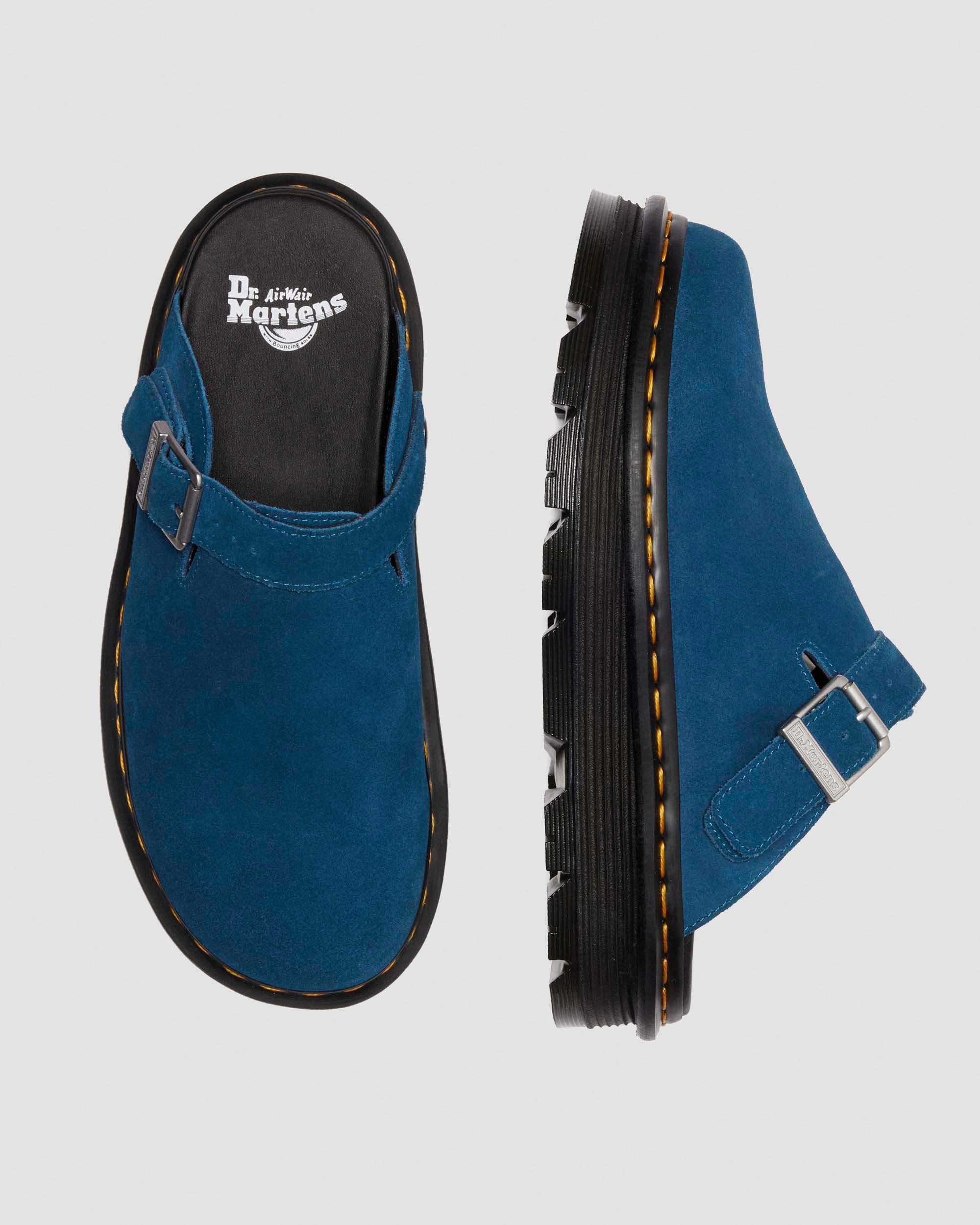 Zebzag Suede Casual Slingback Platform Mules in NEPTUNE BLUE