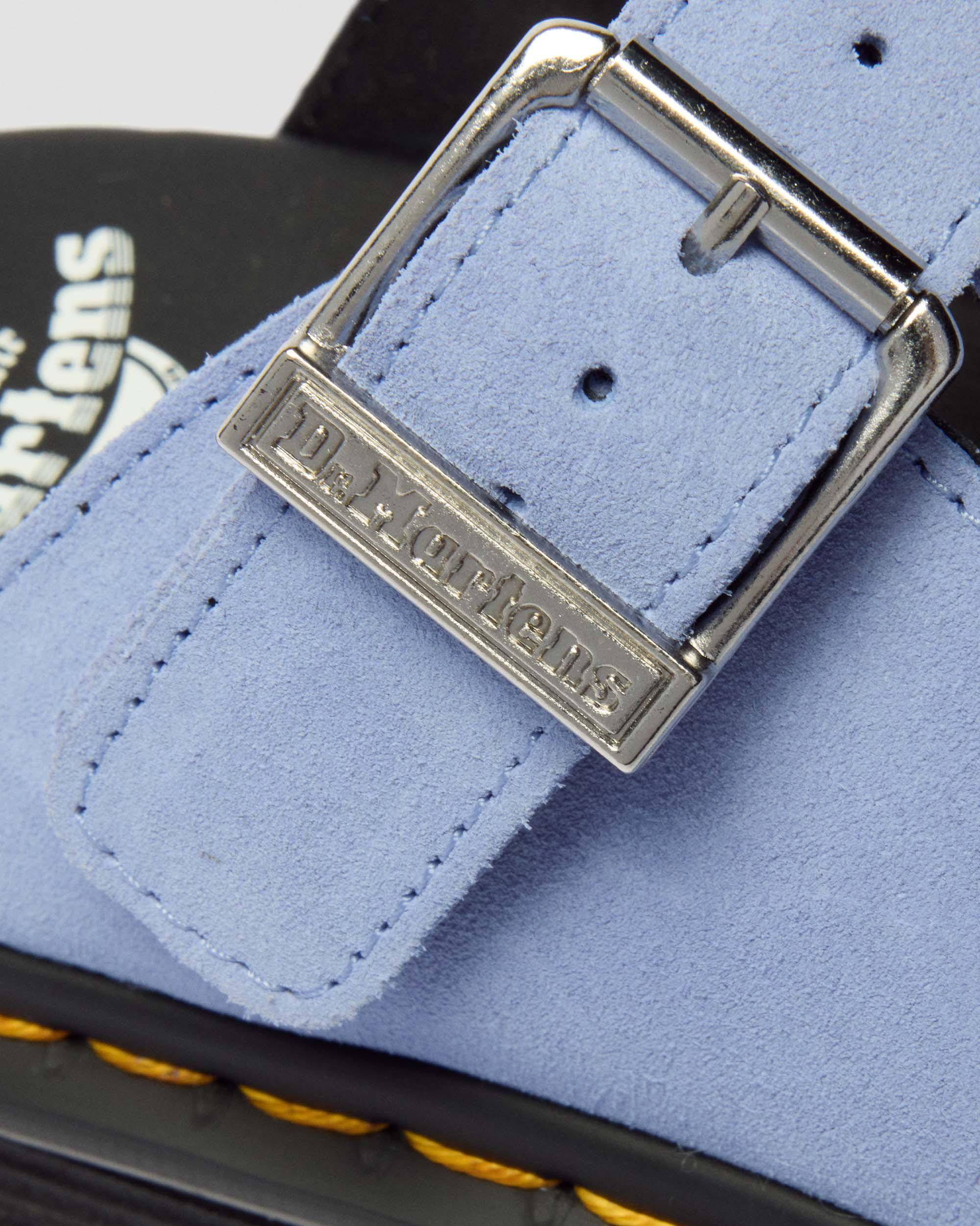 Zebzag Suede Casual Slingback Platform Mules in CORNFLOWER BLUE