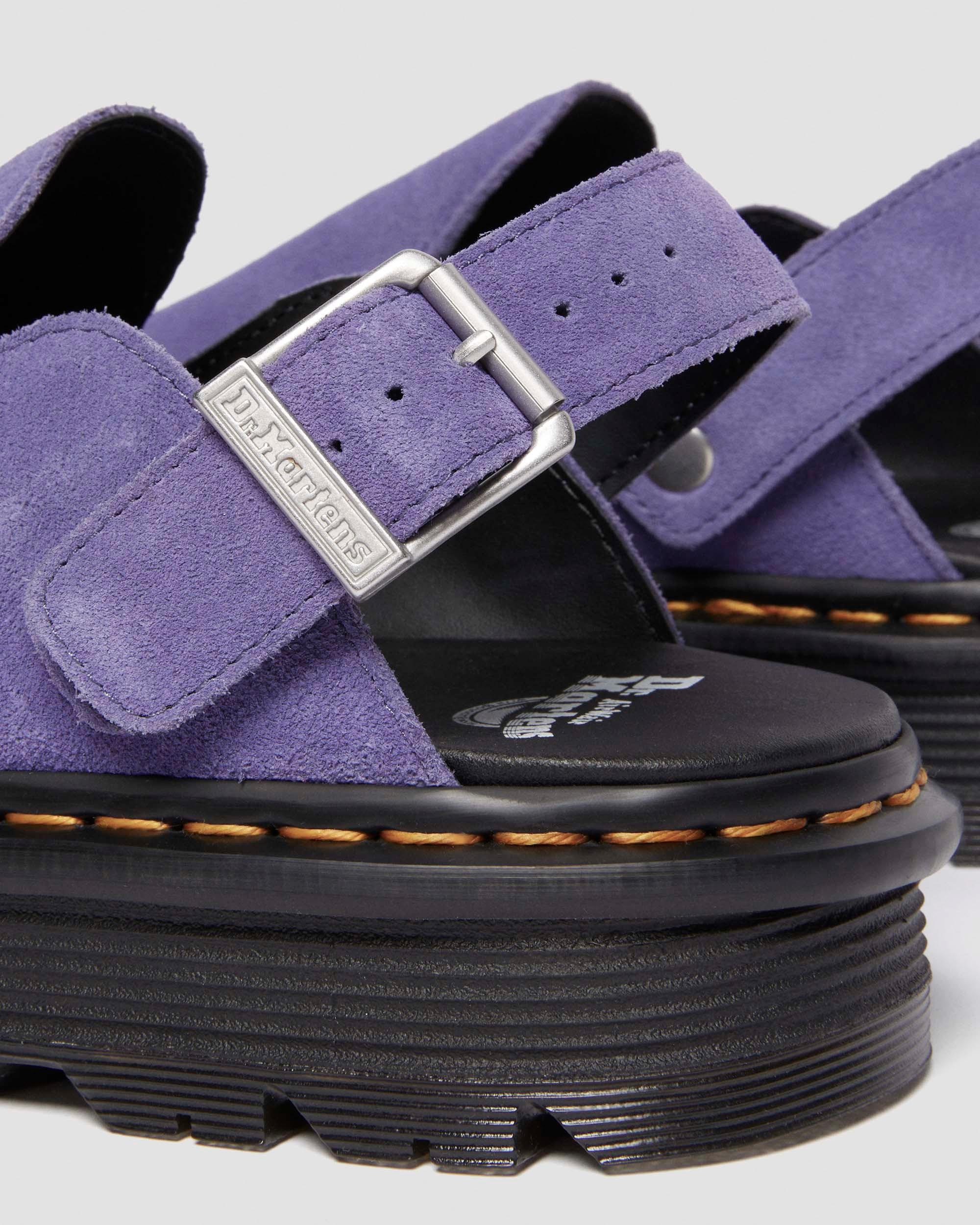 Zebzag Suede Casual Slingback Platform Mules in Twilight